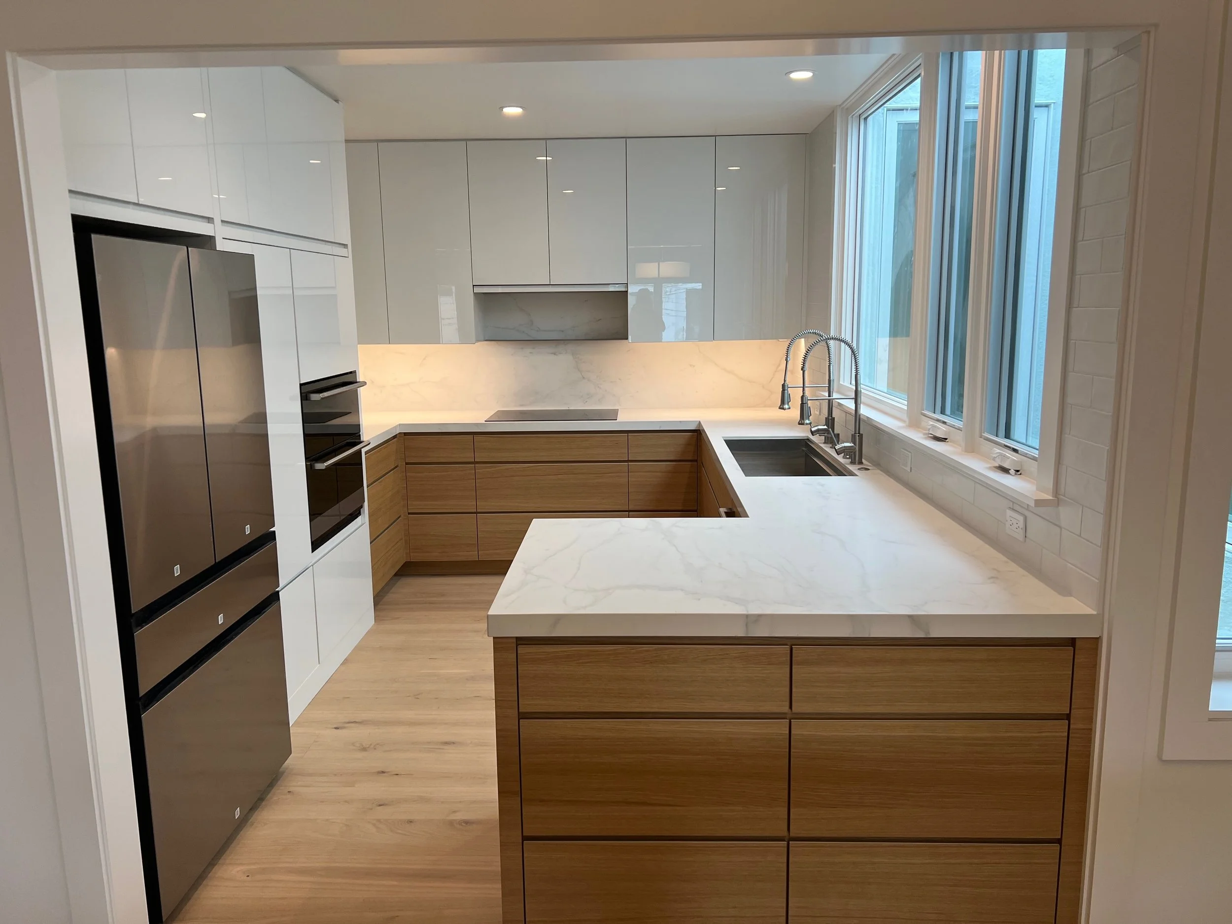 Custom kitchen designed for a small but functional space by Valley Mill Shop