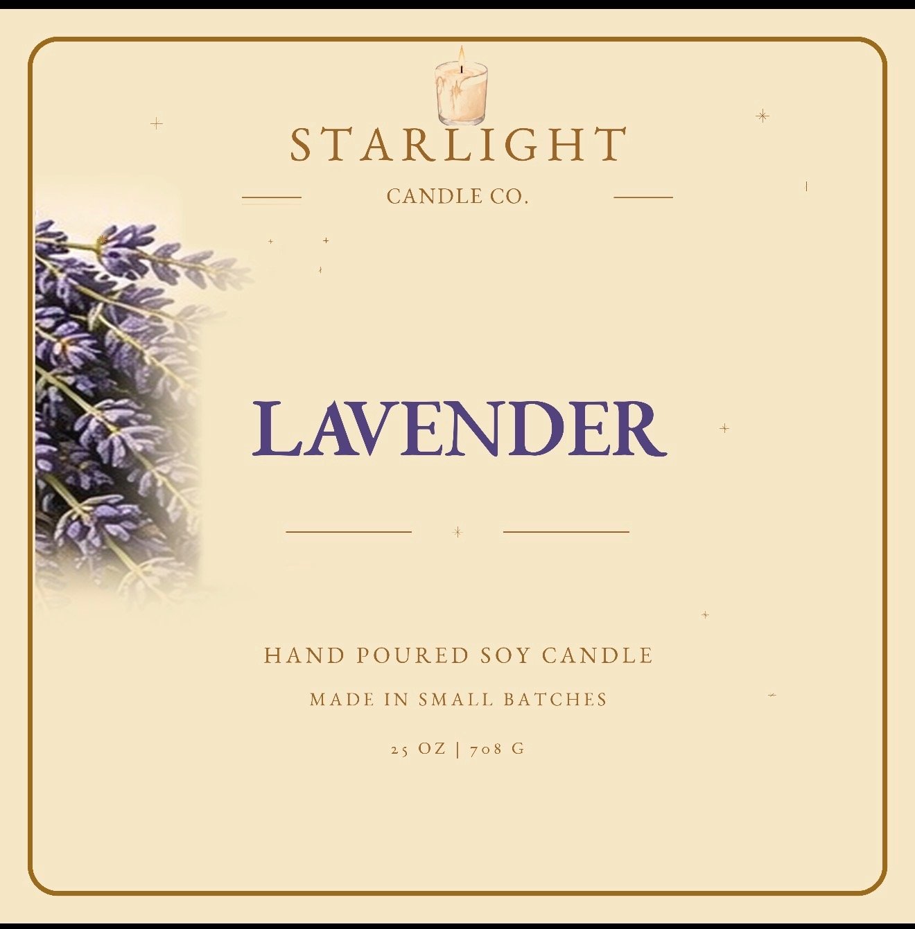 Lavender soy wax candle