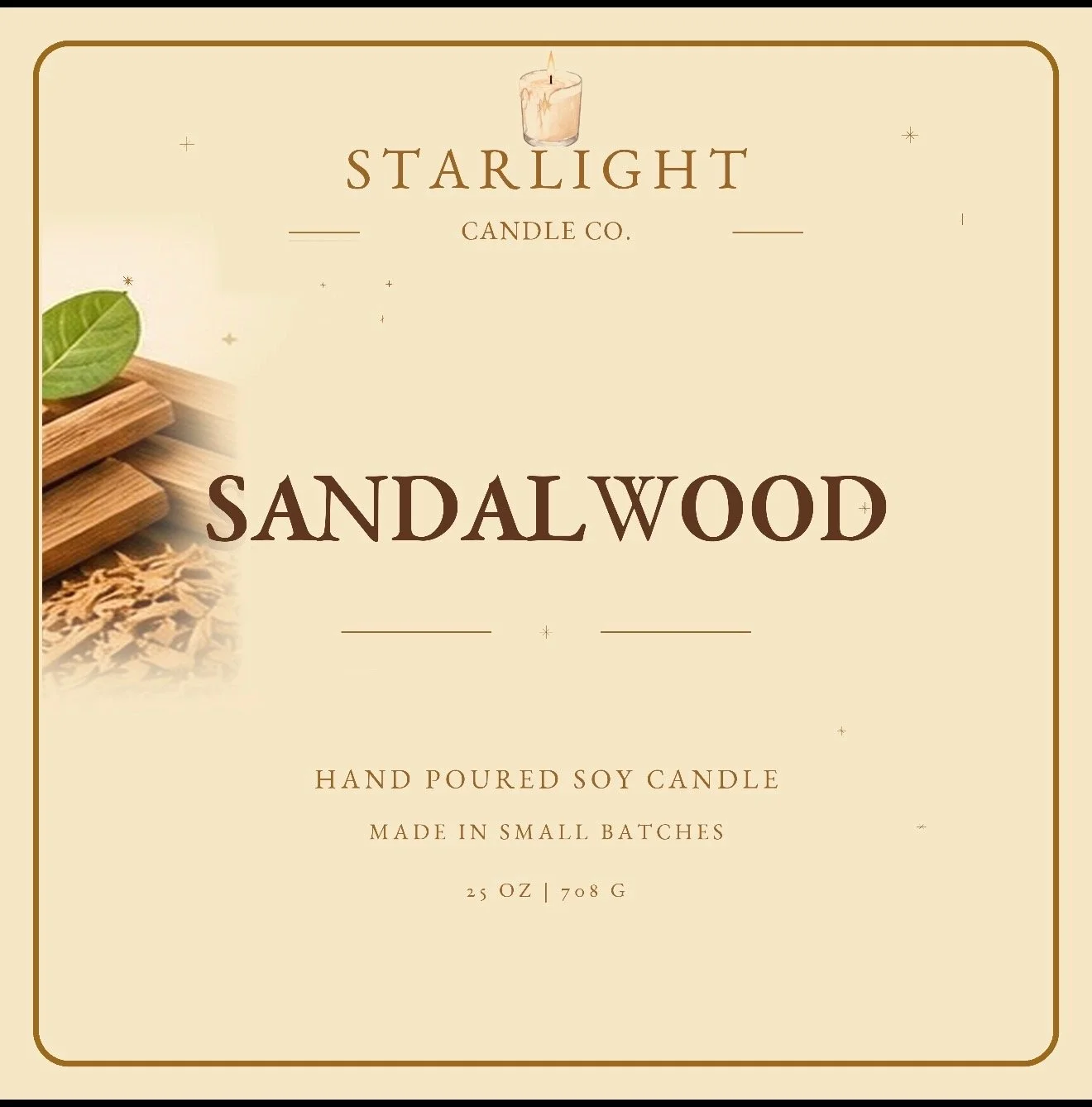 Sandlewood Soy Wax Candle
