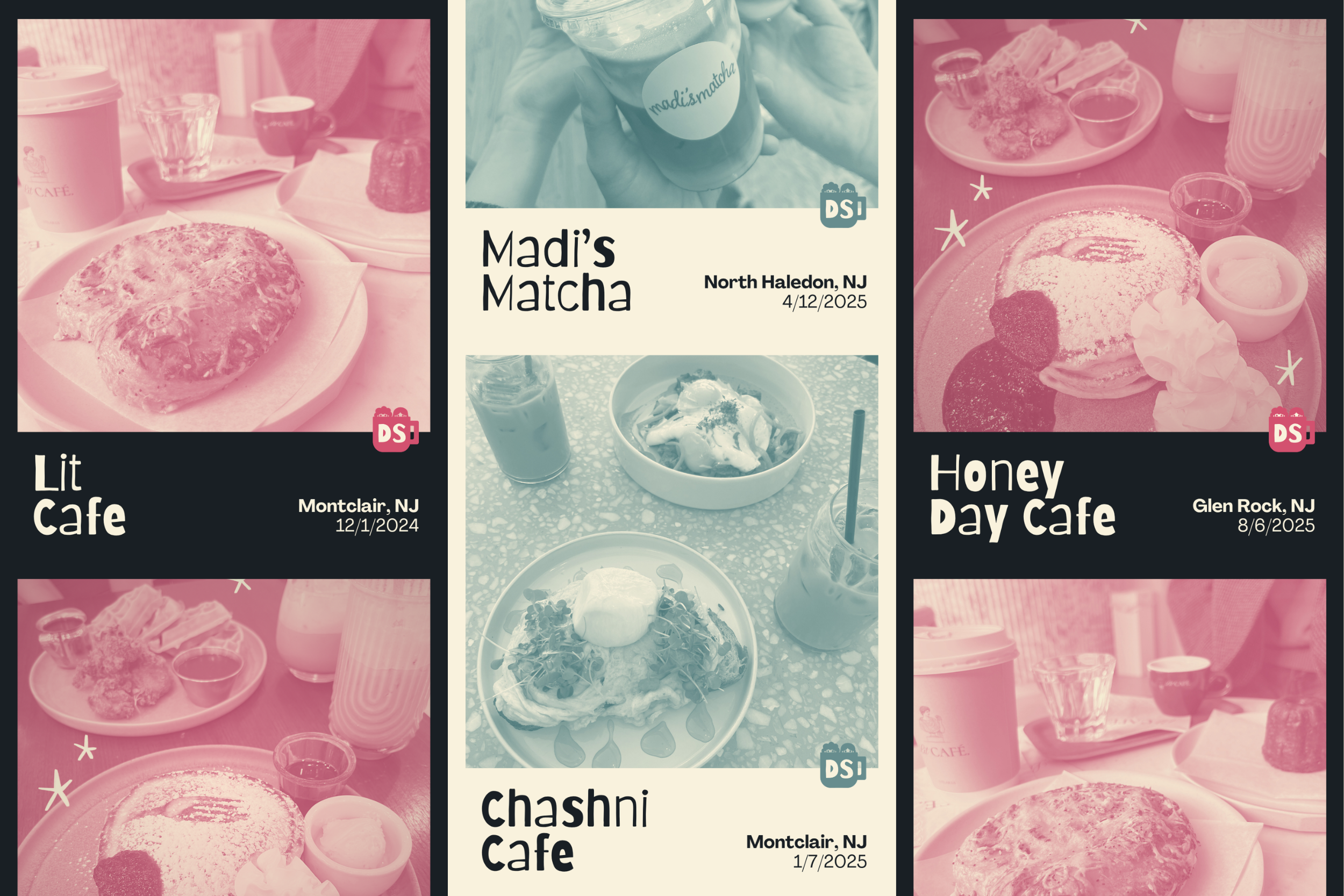 Cover images for a few of our restaurant reviews.