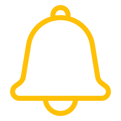 Yellow bell icon on a black background