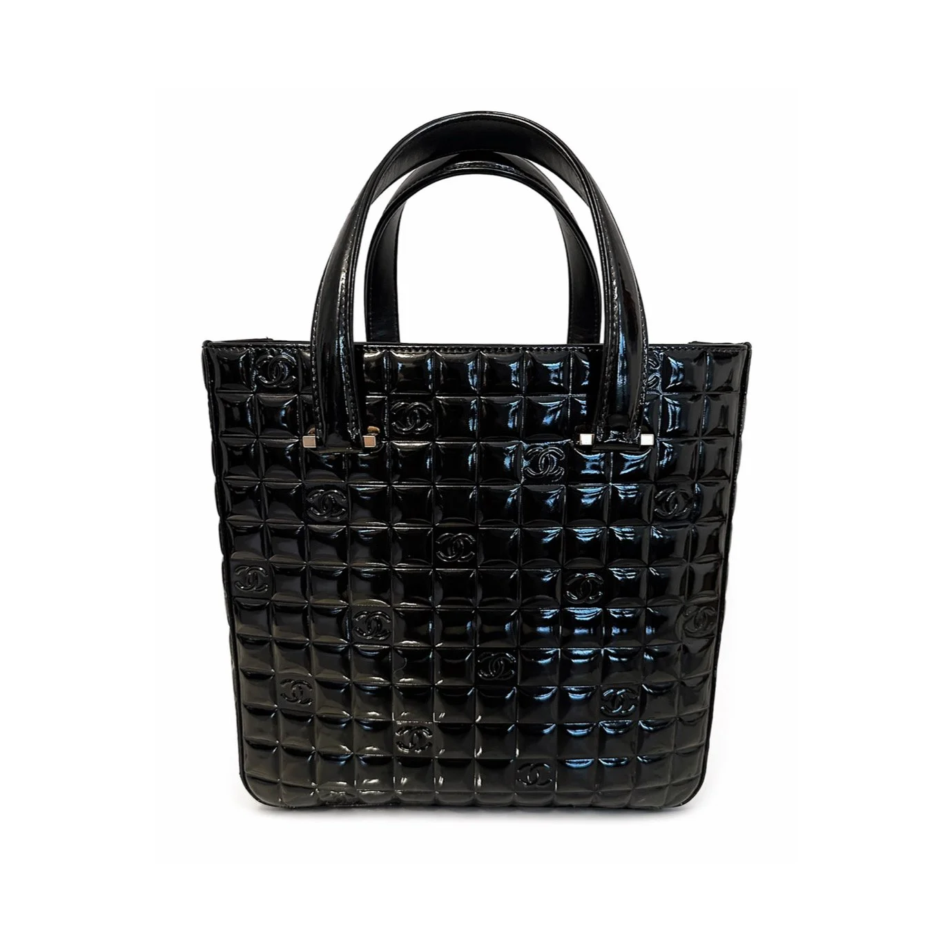 Chanel Chocolate Bar Black Patent Tote.