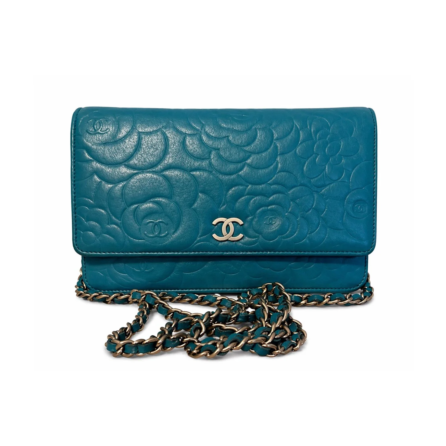 Chanel Camellia Lambskin Wallet on Chain
