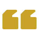 Gold quotation marks on a transparent background