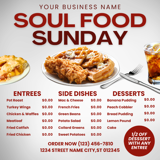 Created by Keela Soul Food Flyer
