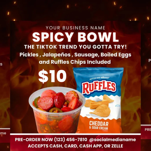 Created by Keela Spicy Bowl Menu Flyer