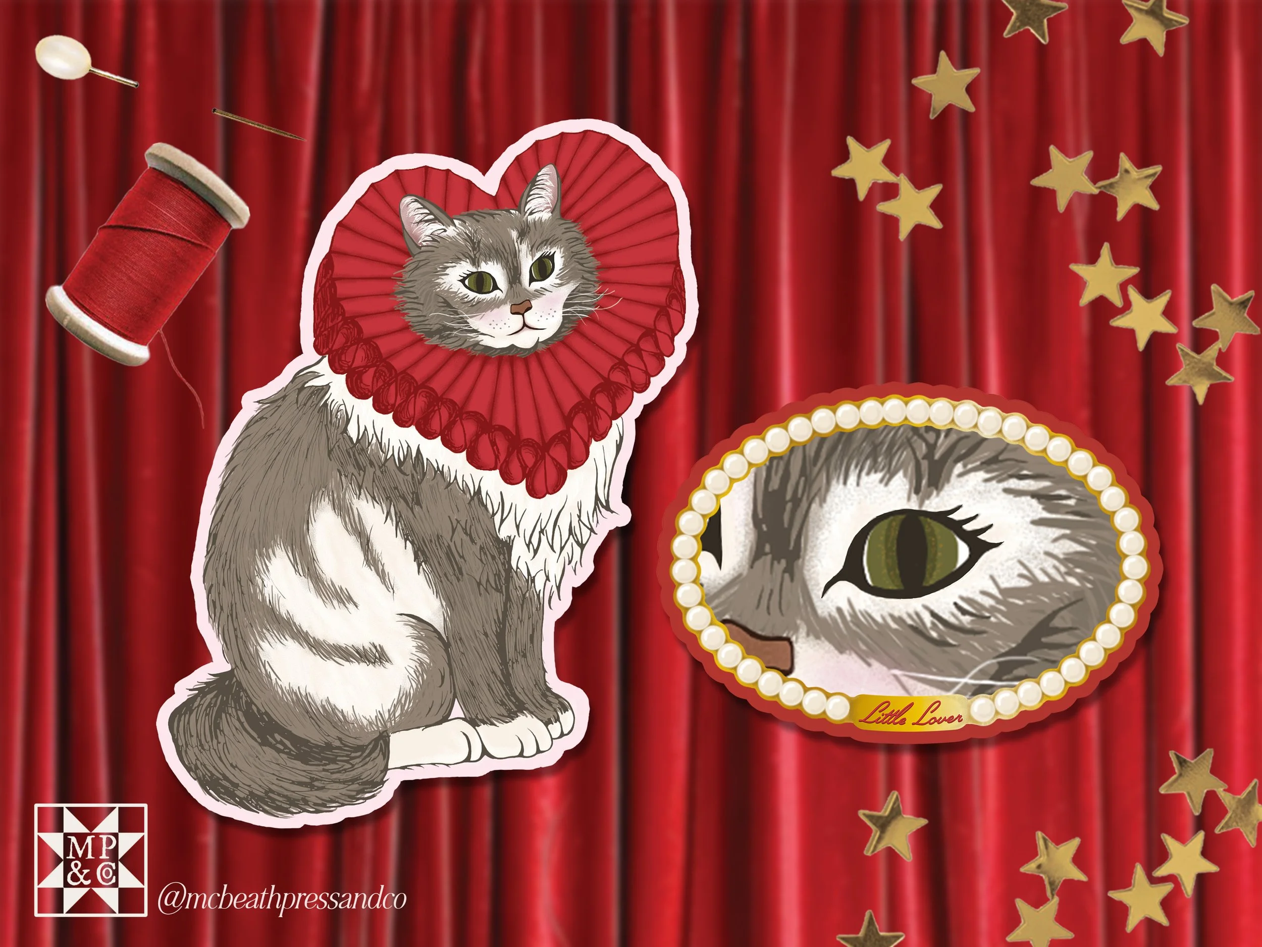 Shakespeare Cat Vinyl Sticker Duo