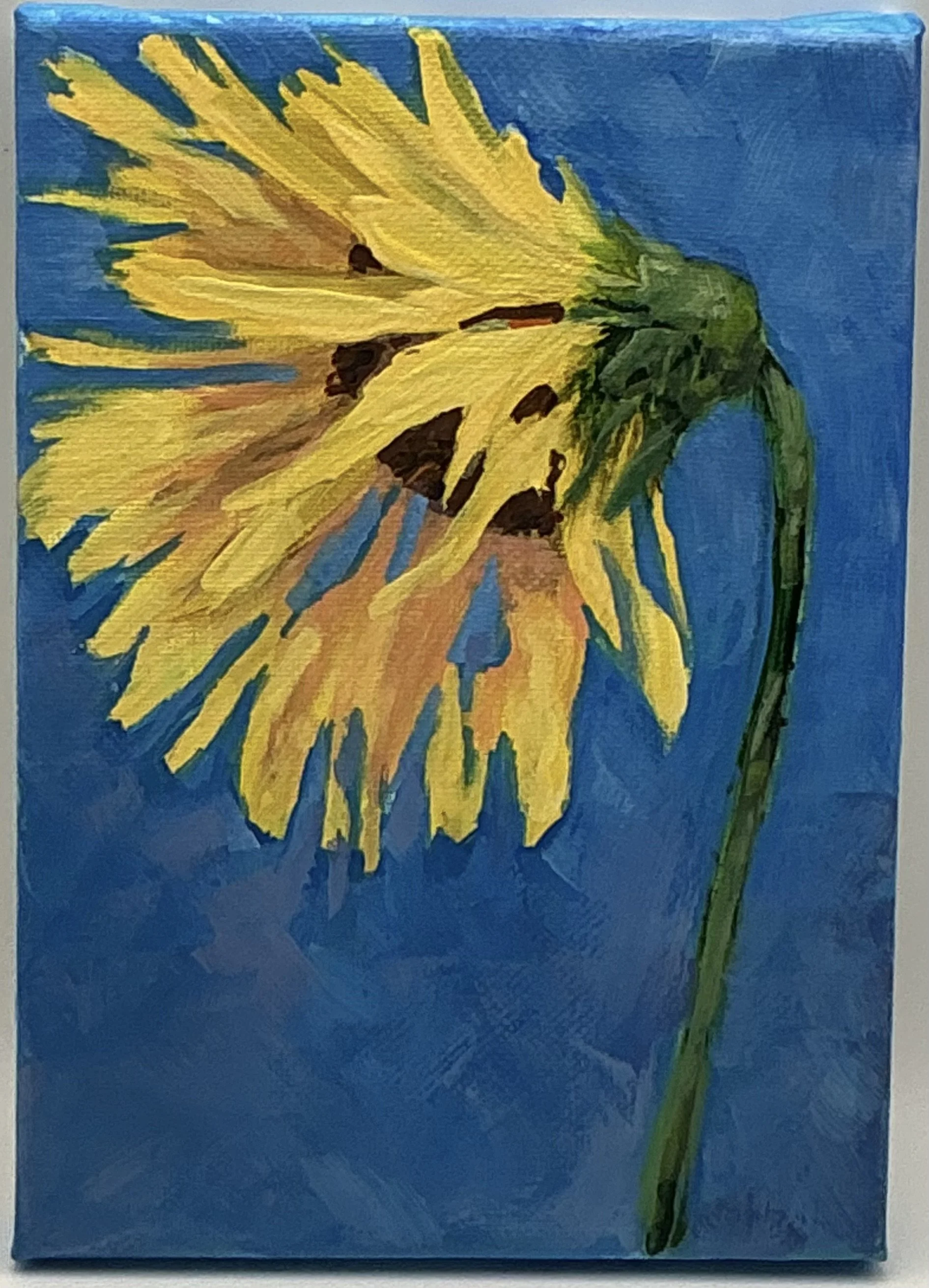 Blossom Radiance: 5x7 Acrylic Flower Painting