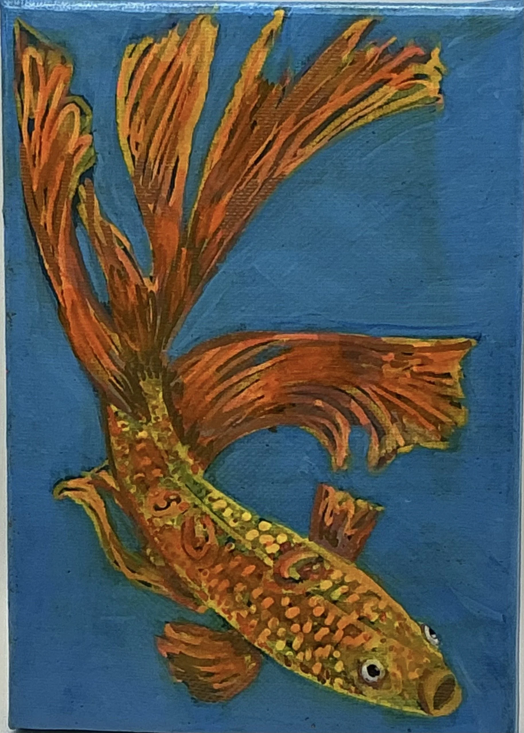 Aquatic Elegance: 5x7 Inch Acrylic Fish Painting