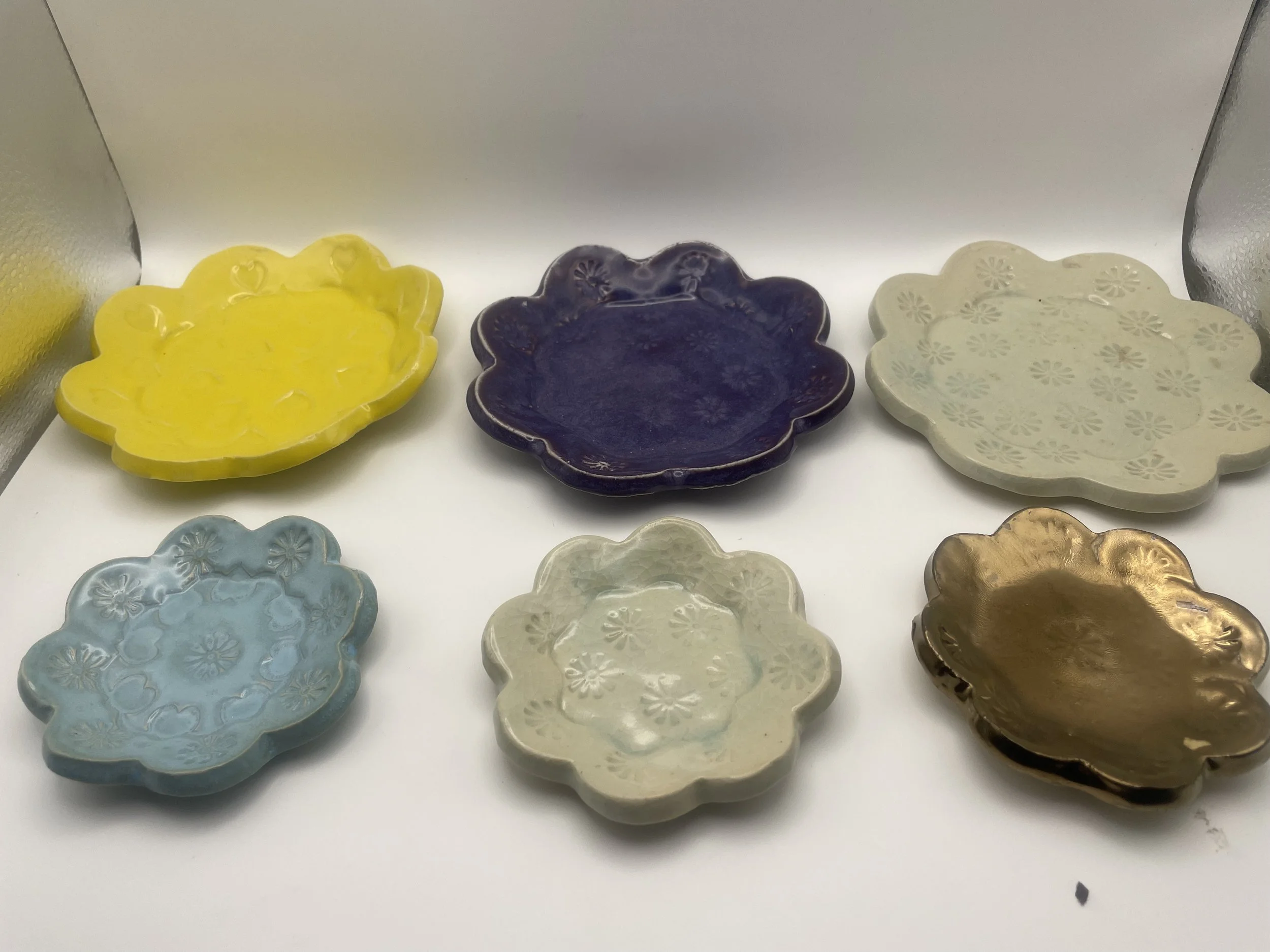 Floral Round Trinket Dishes