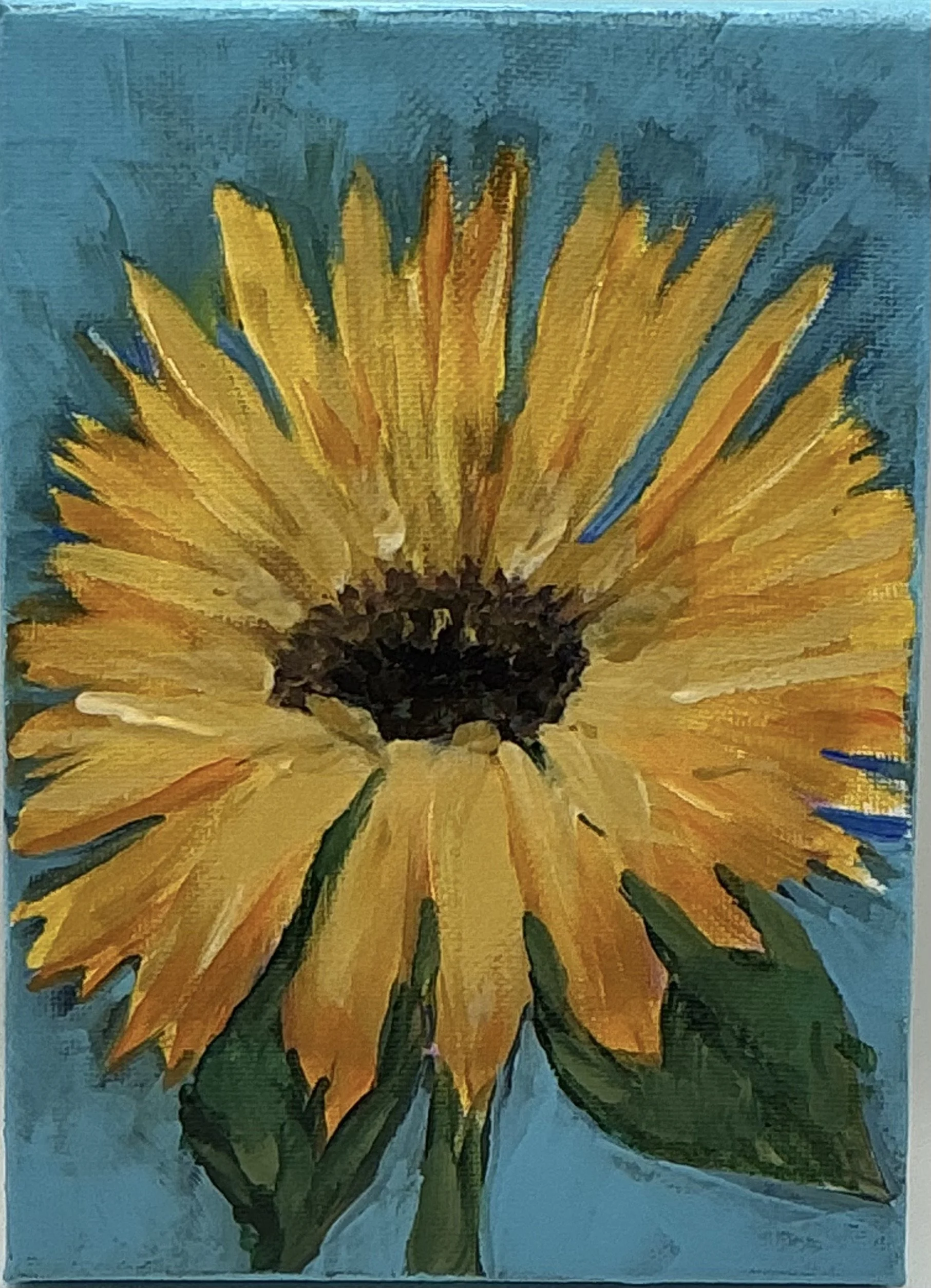 Sunlit Bloom: 5x7 Acrylic Flower Painting