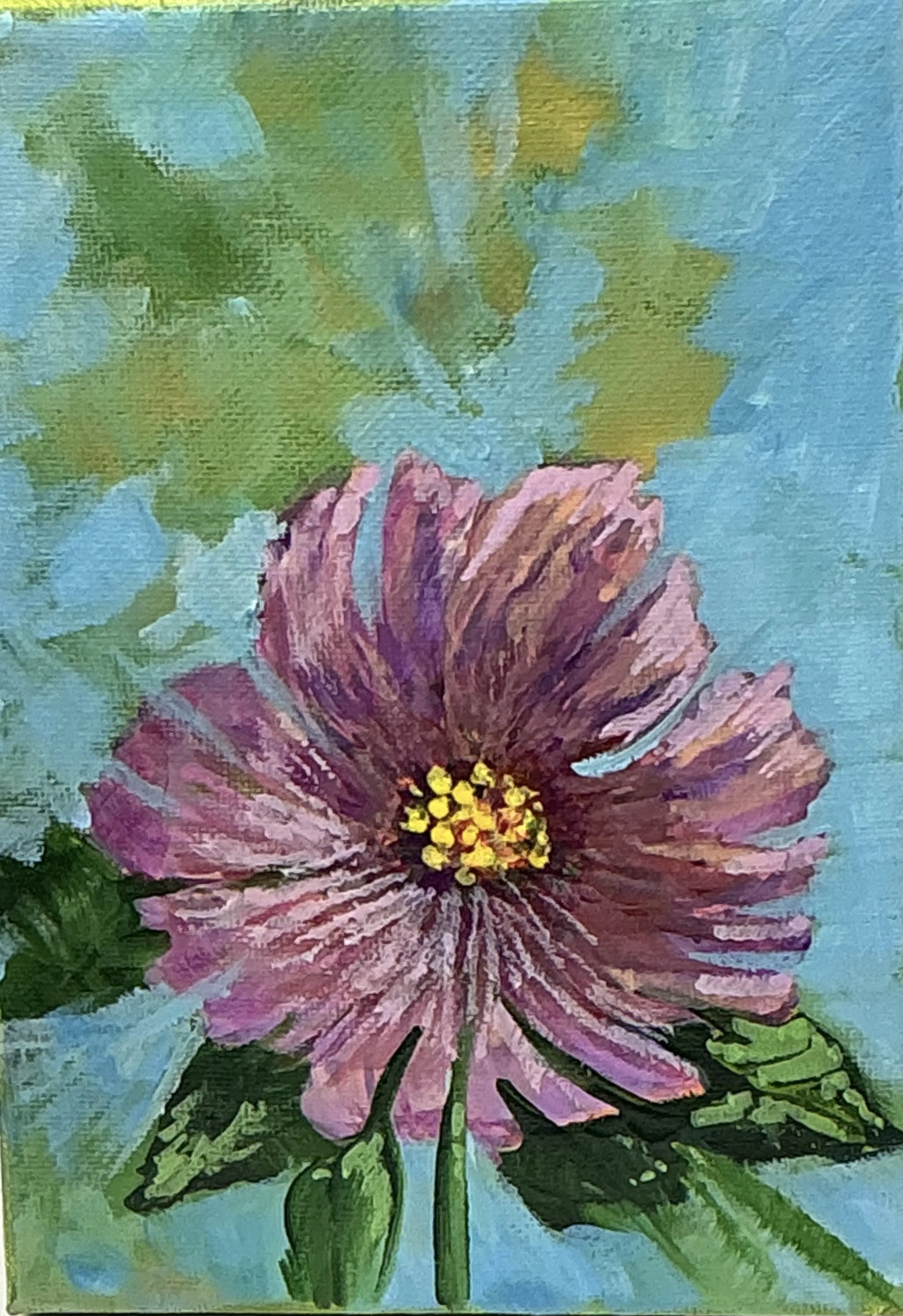 Blooming Beauty: 8x10 Acrylic Flower Painting