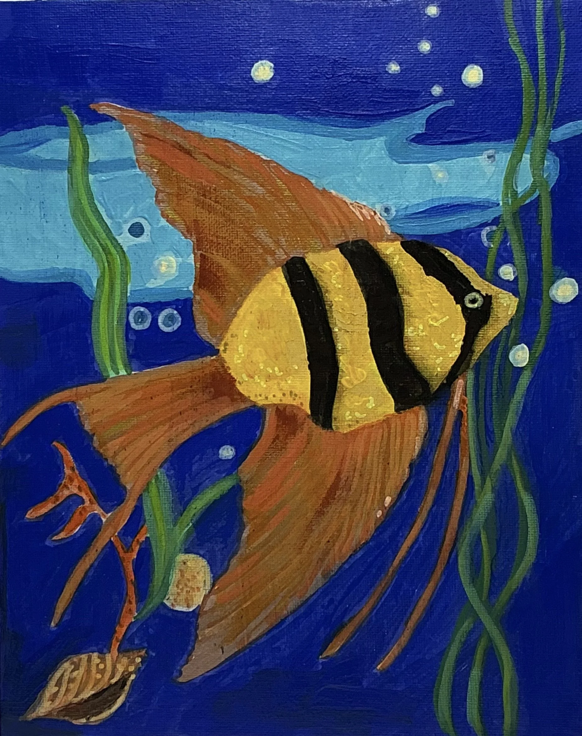 Underwater Bliss: 8x10 Acrylic Fish Painting