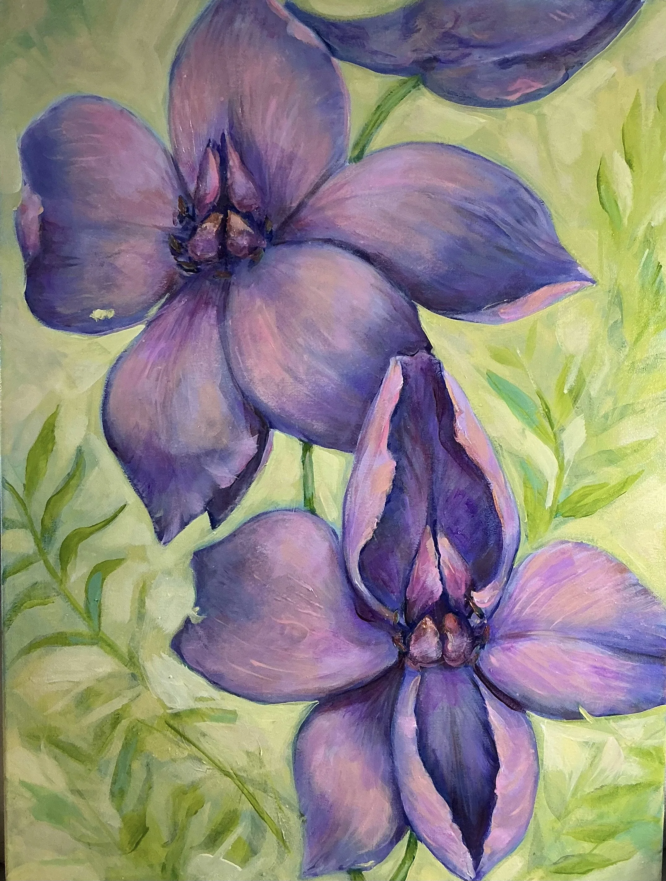 Ethereal Blossoms: Acrylic Flower Painting