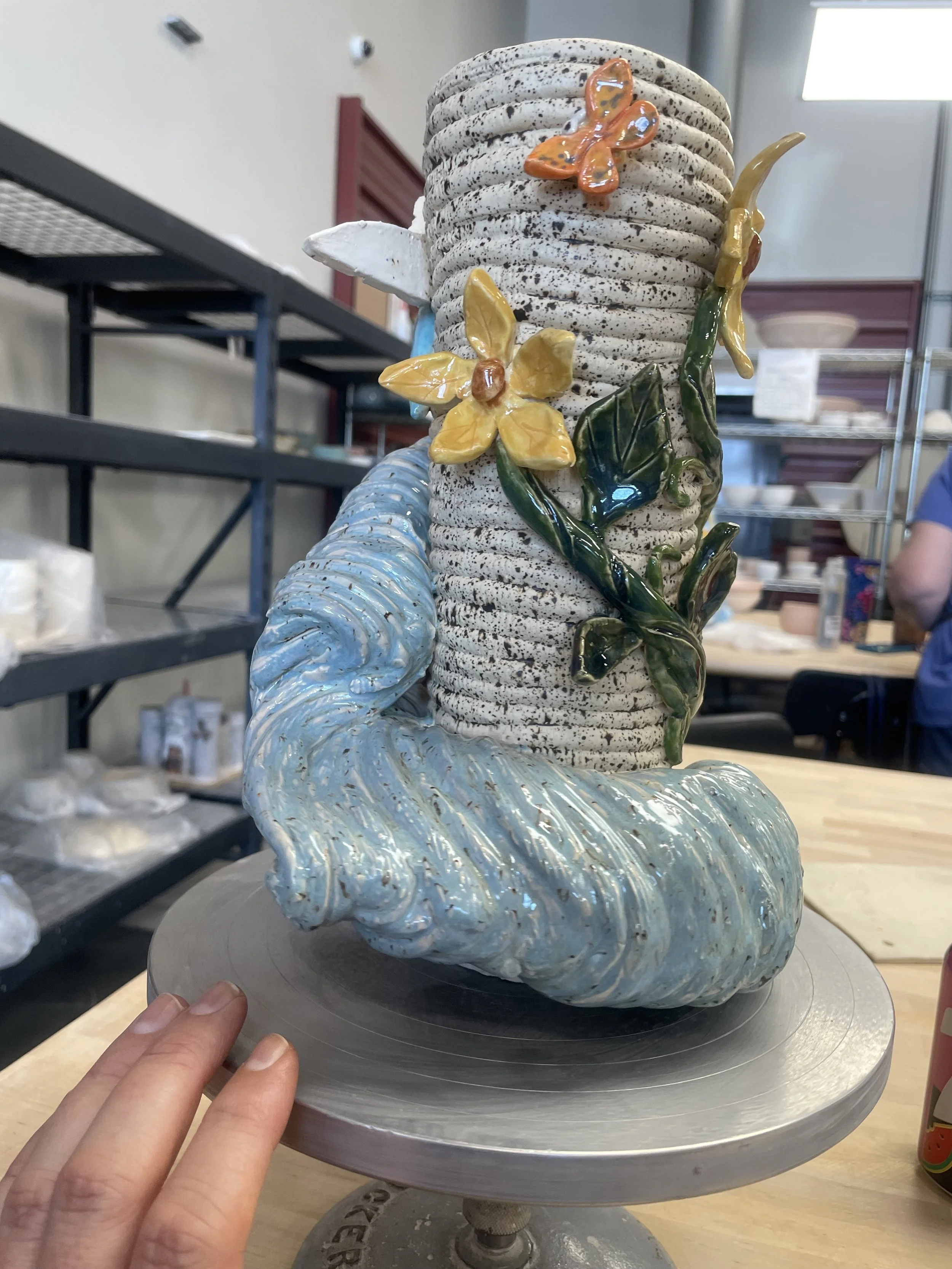 Whimsical Spring Coil Pot