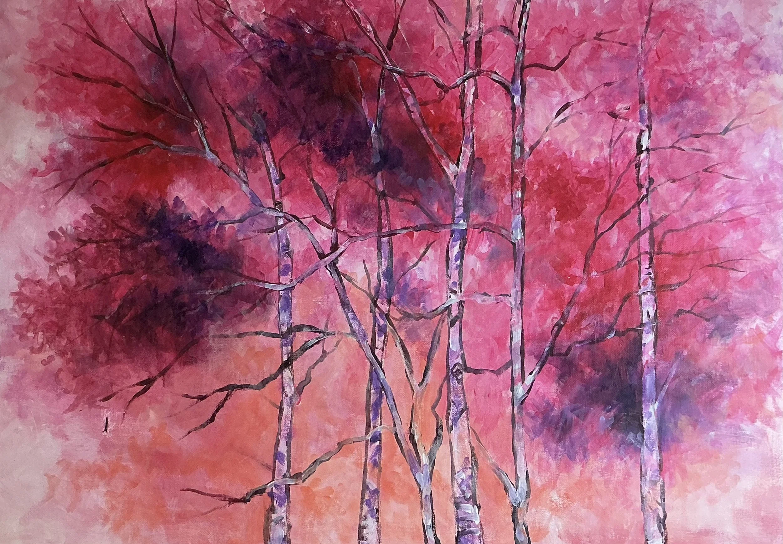 Burst of Autumn: Vibrant Fall Colors Painting