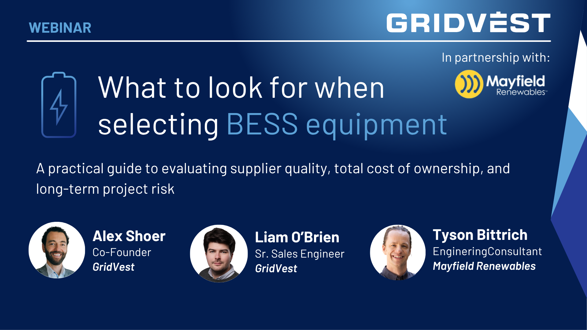 GridVest Webinar - What to look for when selecting BESS equipment