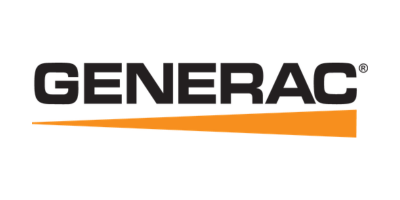 Generac logo with bold black text and an orange underline