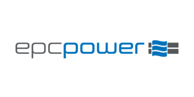 EPC Power logo with stylized blue and gray waves.