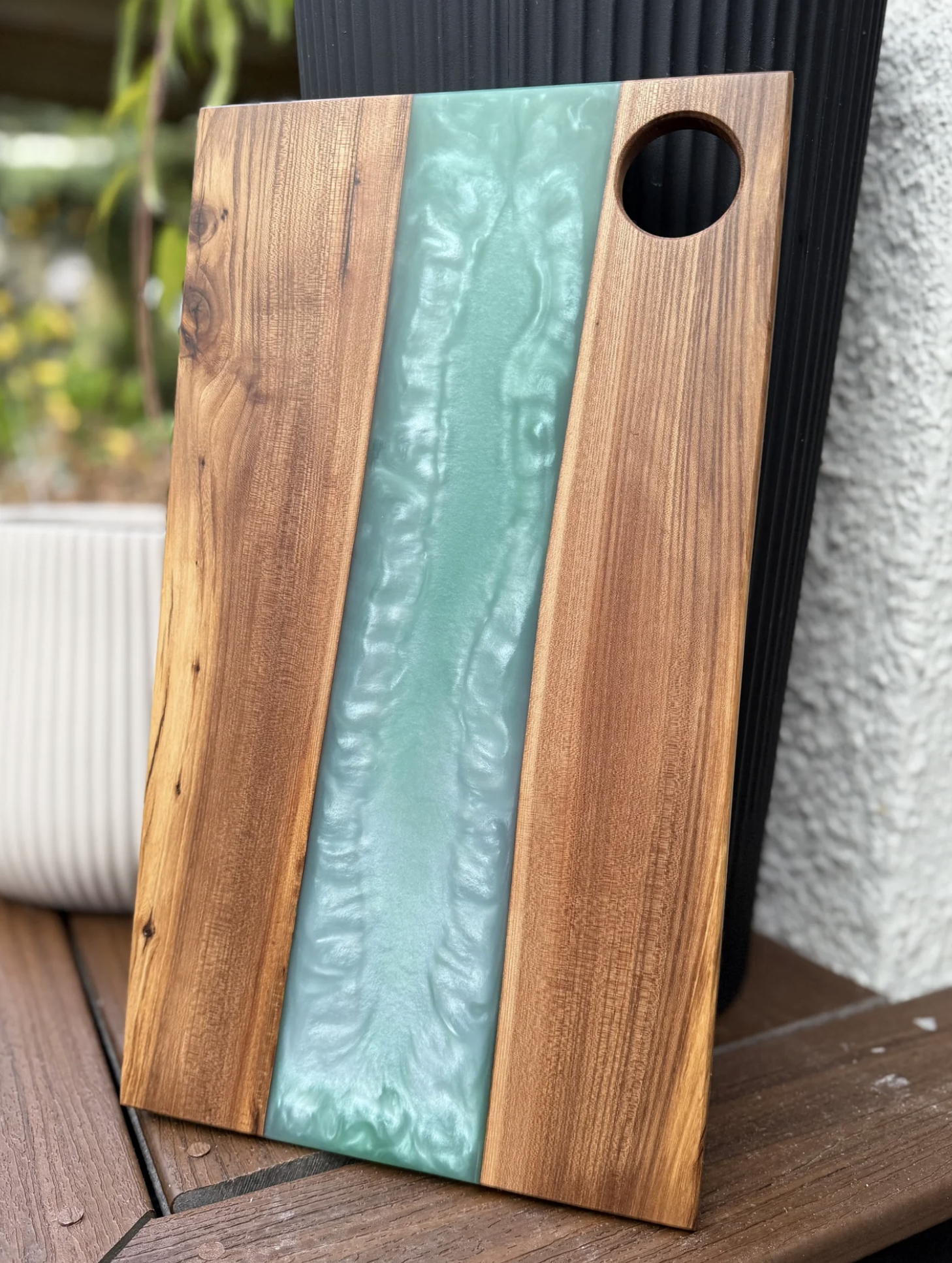 Elm | Turquoise Resin Charcuterie Board - 19” x 11”