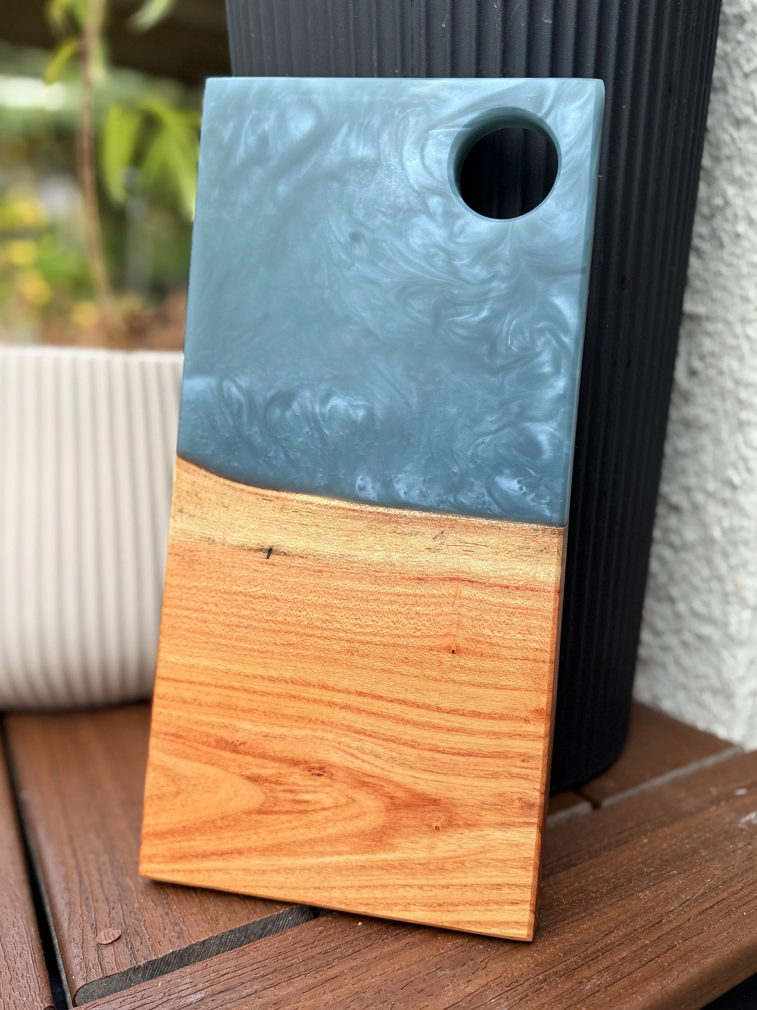Honey Locust | Blue Resin Charcuterie Board
