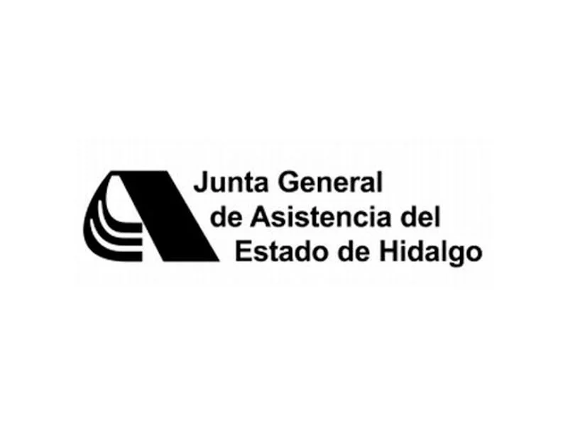 Logotipo en negro y blanco de la Junta General de Asistencia del Estado de Hidalgo