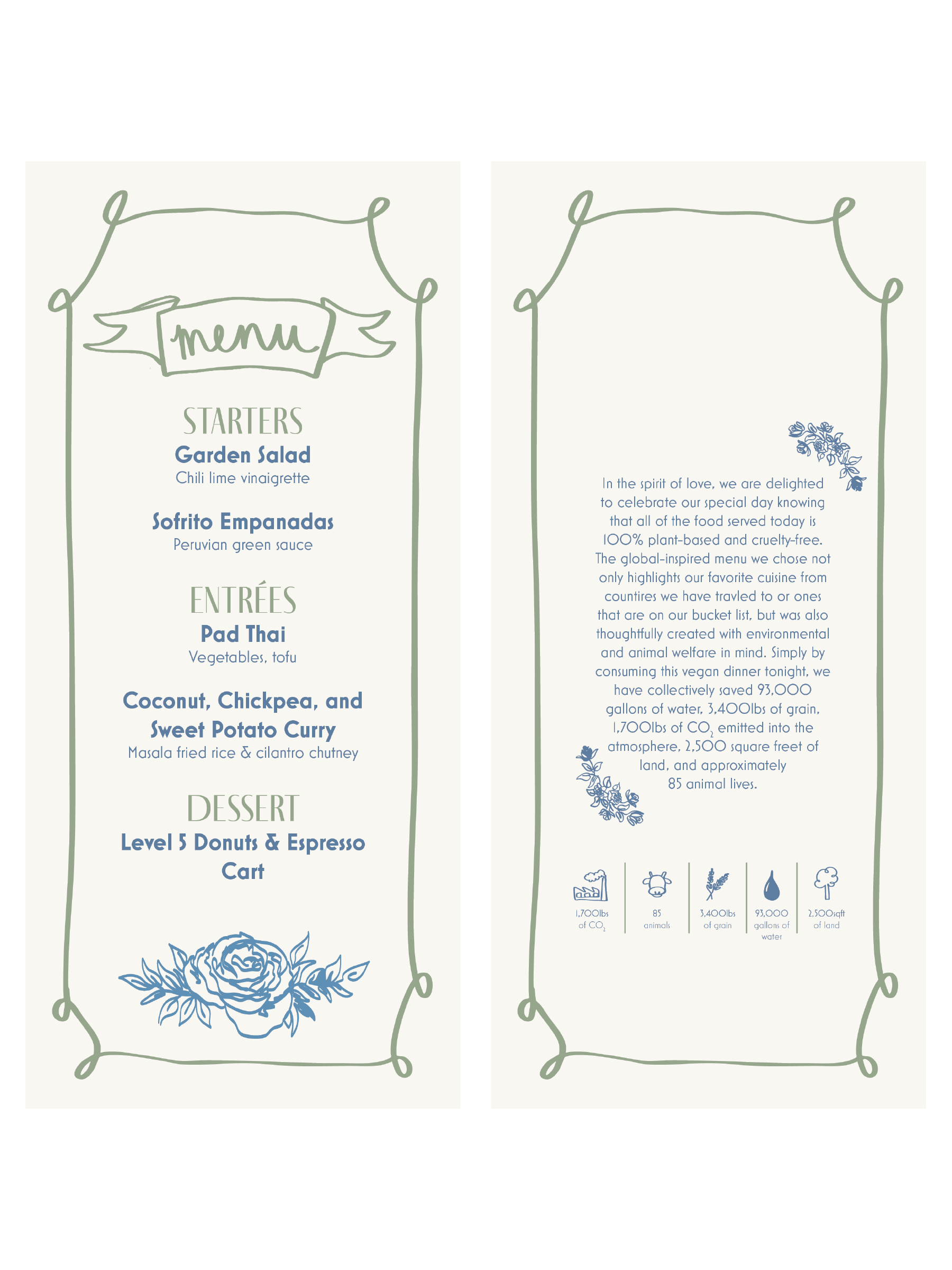 Menu, Wedding
