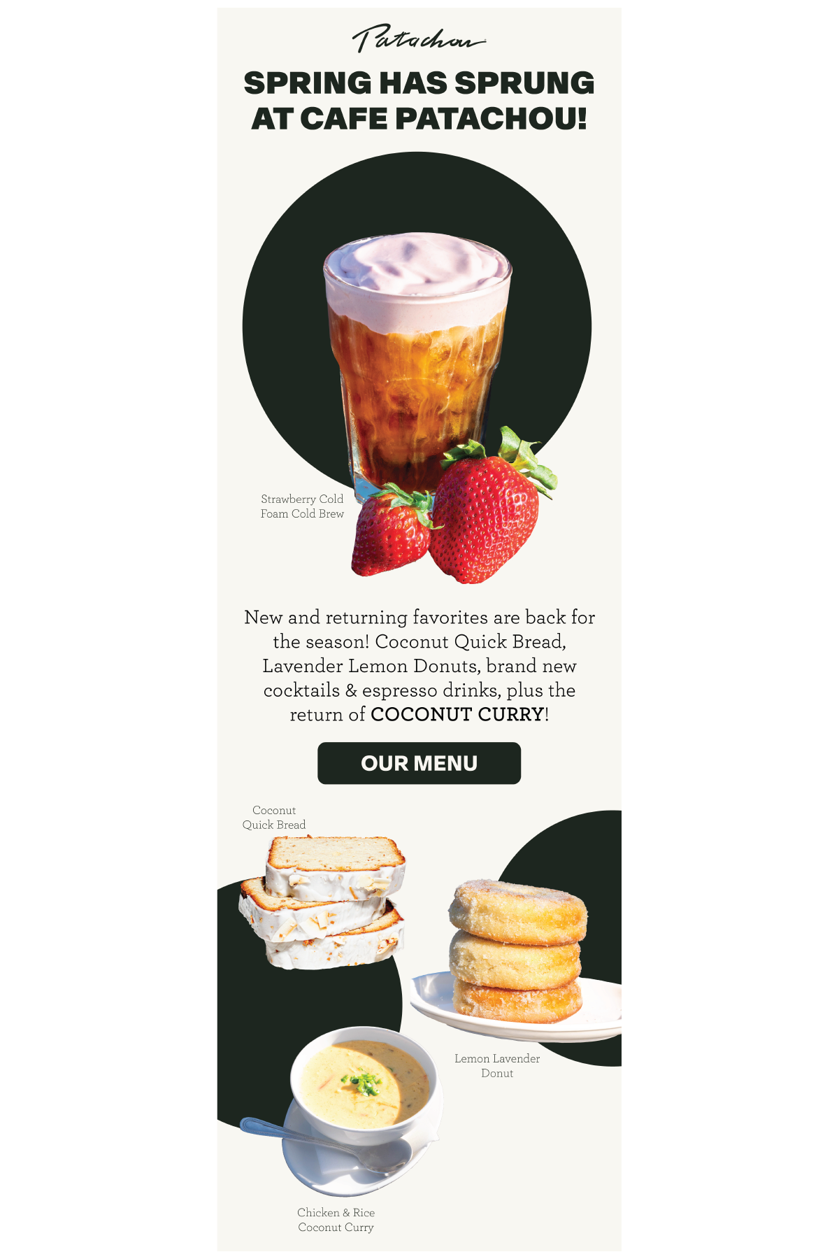 Cafe Patachou, Spring Menu Announcement