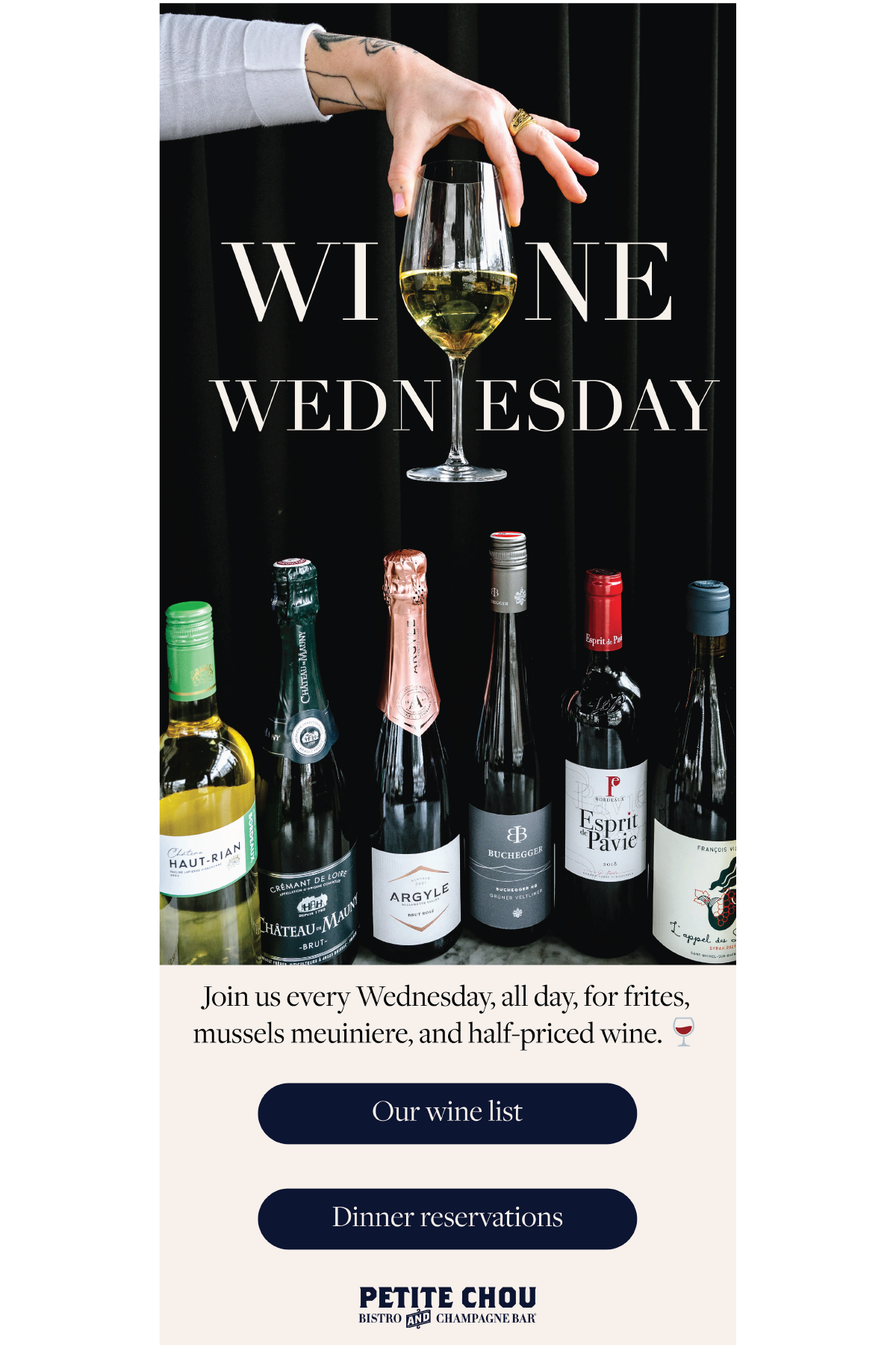 Petite Chou Bistro, Wine Wednesday