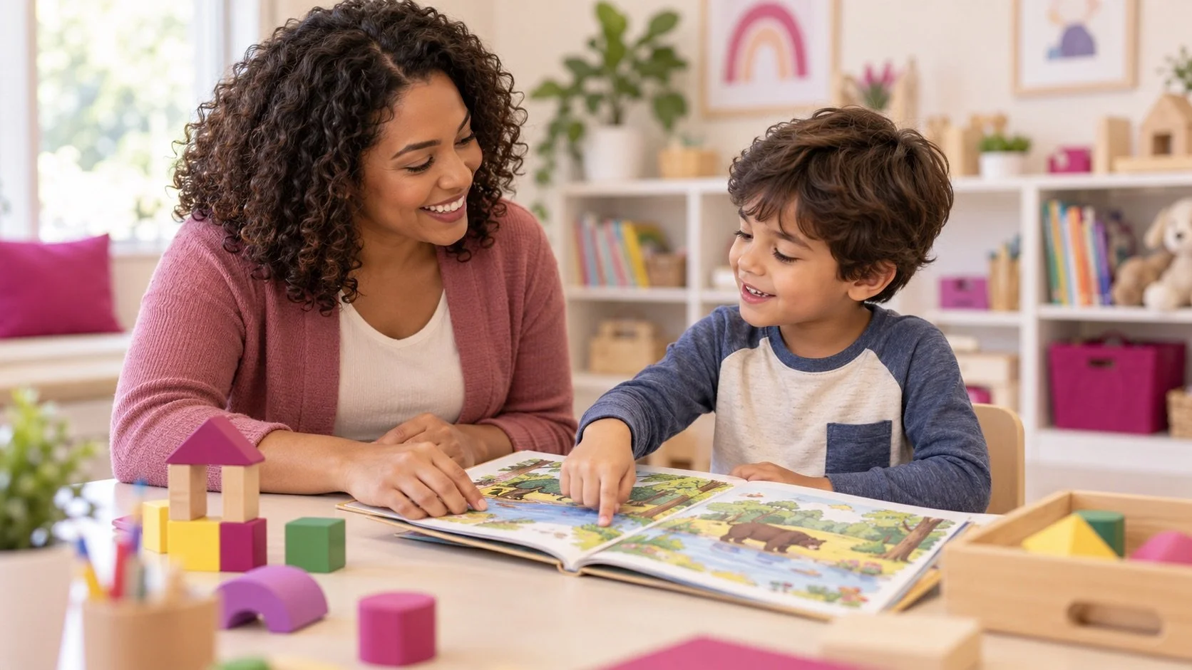 Illustrative image of pediatric speech therapy at school