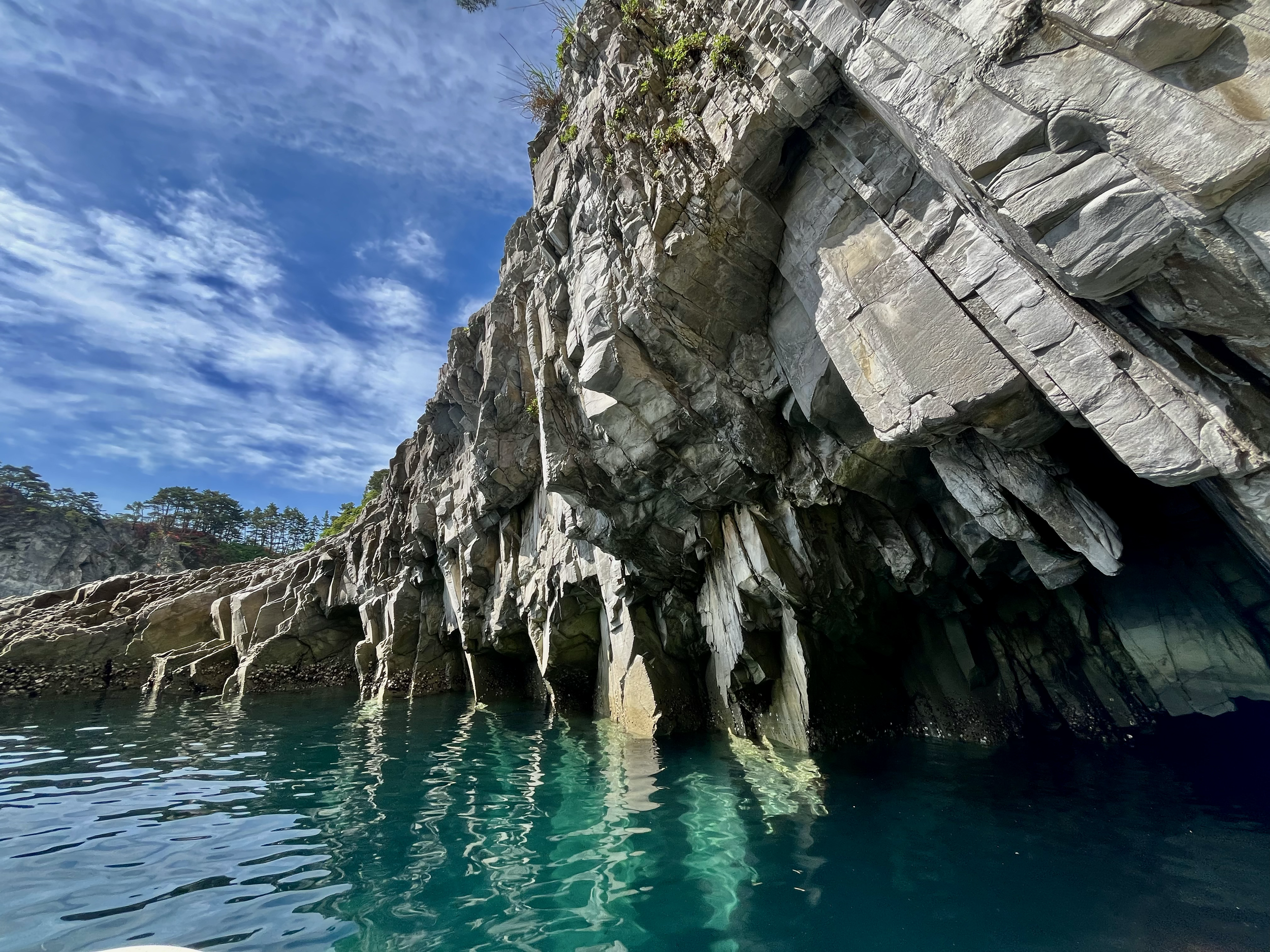 'Blue Cave' in Jodogahama bay. Miyako, Japan. Photo by Mike DiGirolamo