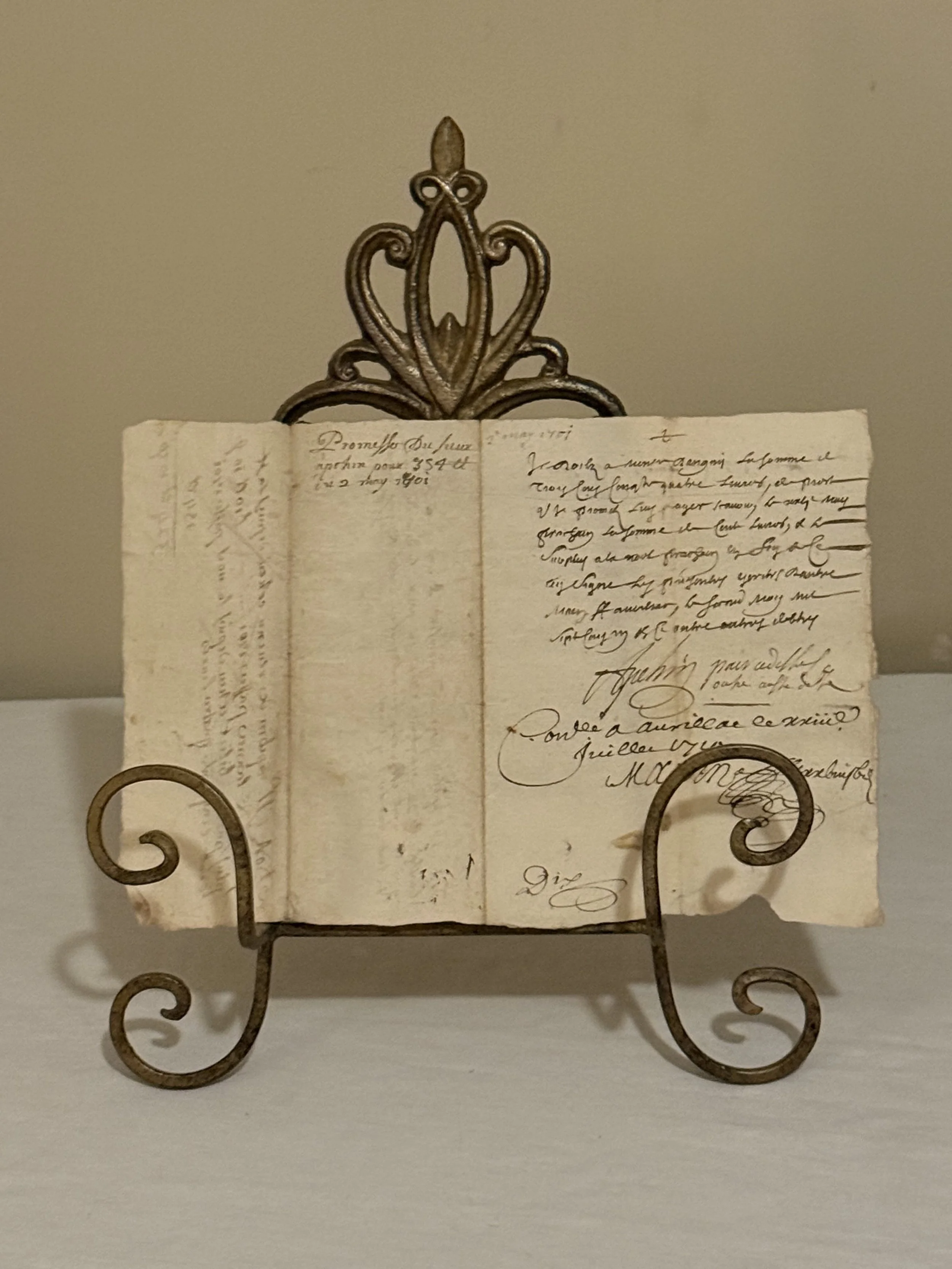 1710 French Manuscript Promissory Note Aurillac Auvergne - Debt Ledger 1701-1710