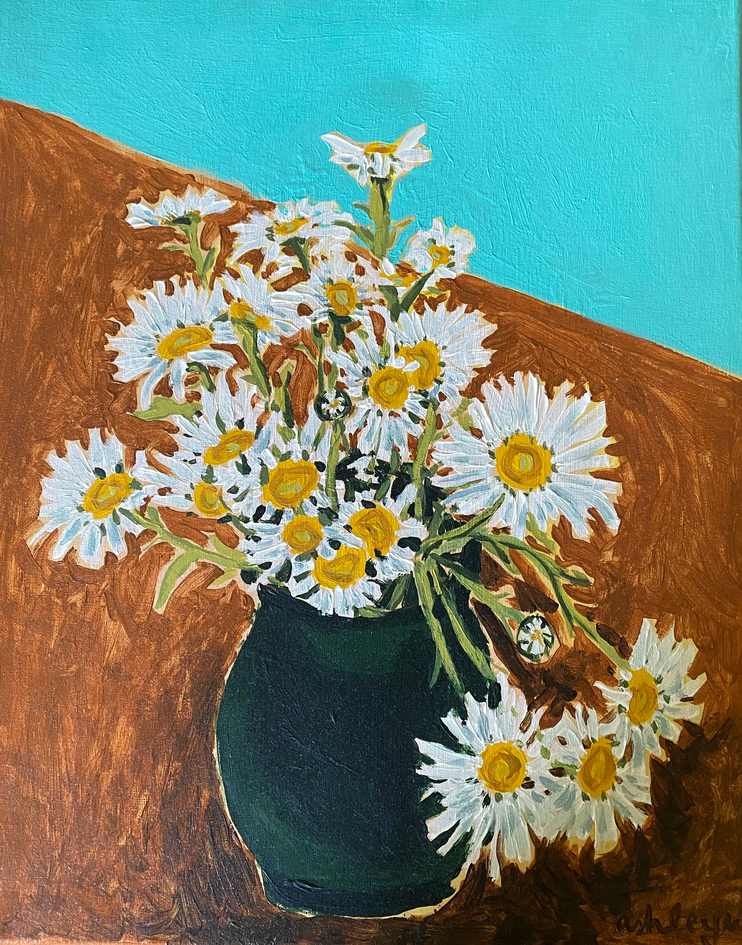 "Mom's Daisies" 
03-29-2025
Acrylic on canvas 
20"x16"