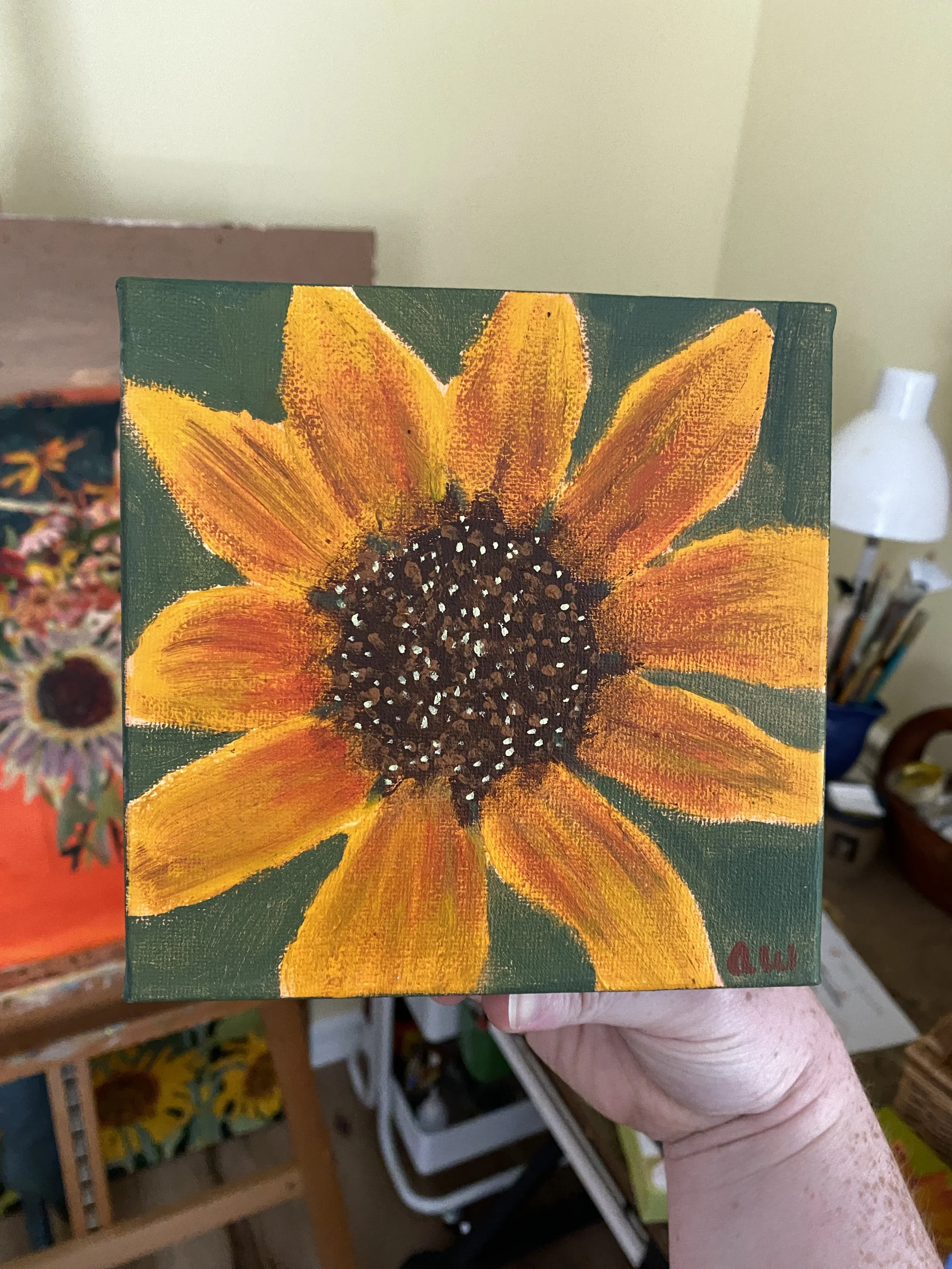 "Autumn Beauty Sunflower" | July 2026 | Acrylic | 6"x6"
