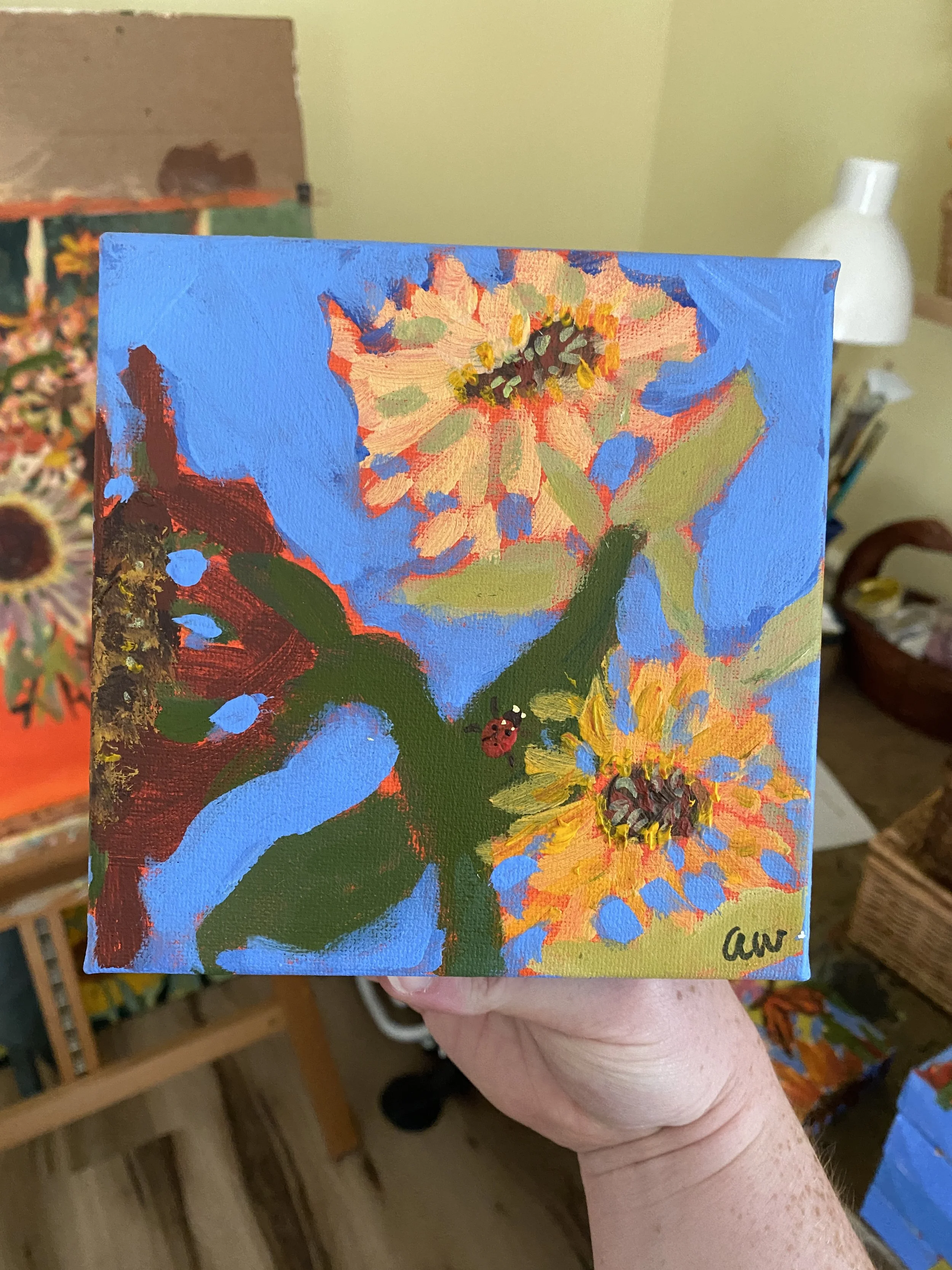 "Itsy Bitsy Ladybug" |  7-27-2026 | Acrylic | 6"x6"
