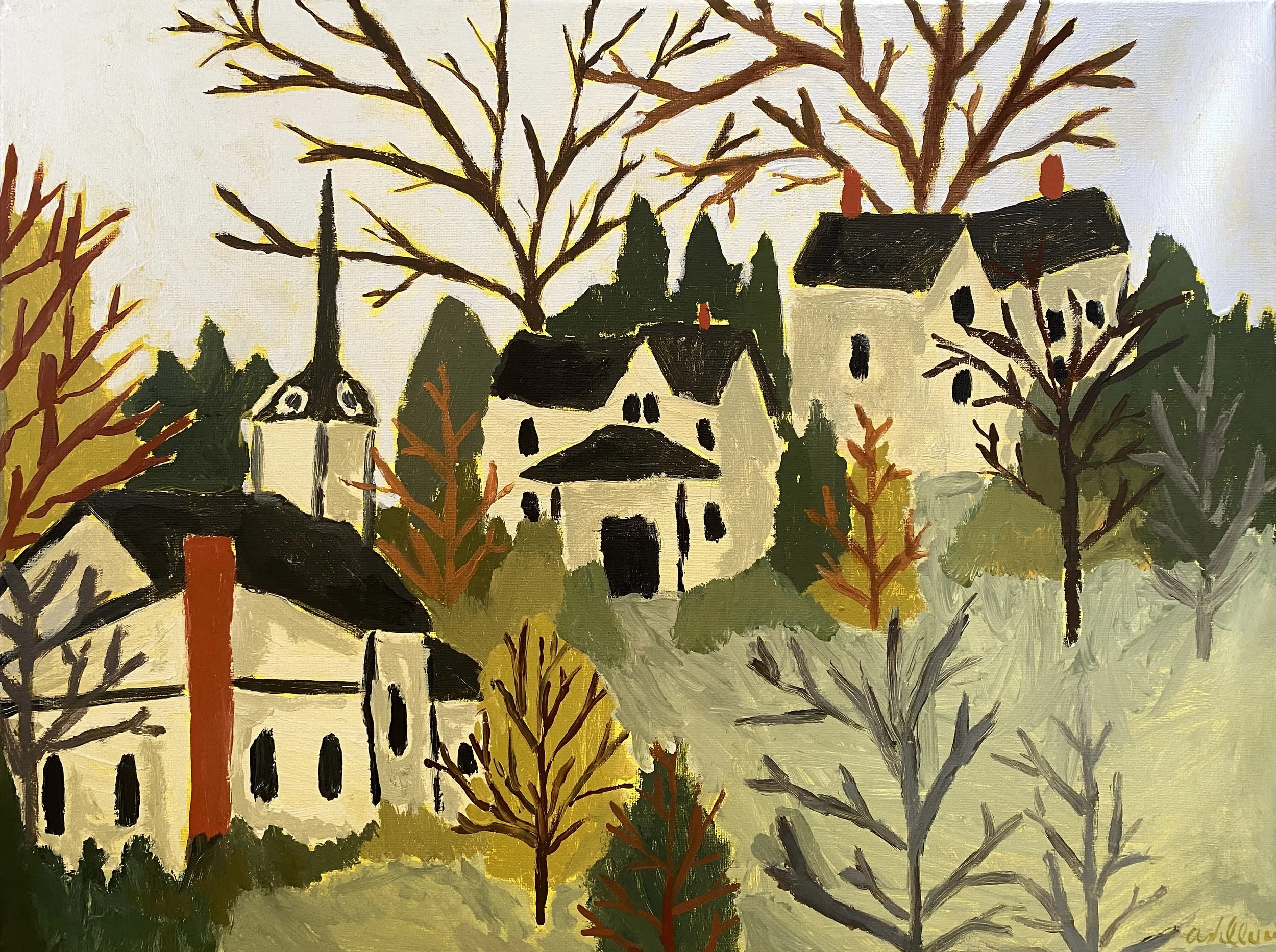 "Winter's Welcome" 
12-12-2025
Acrylic on canvas 
18"x24"
