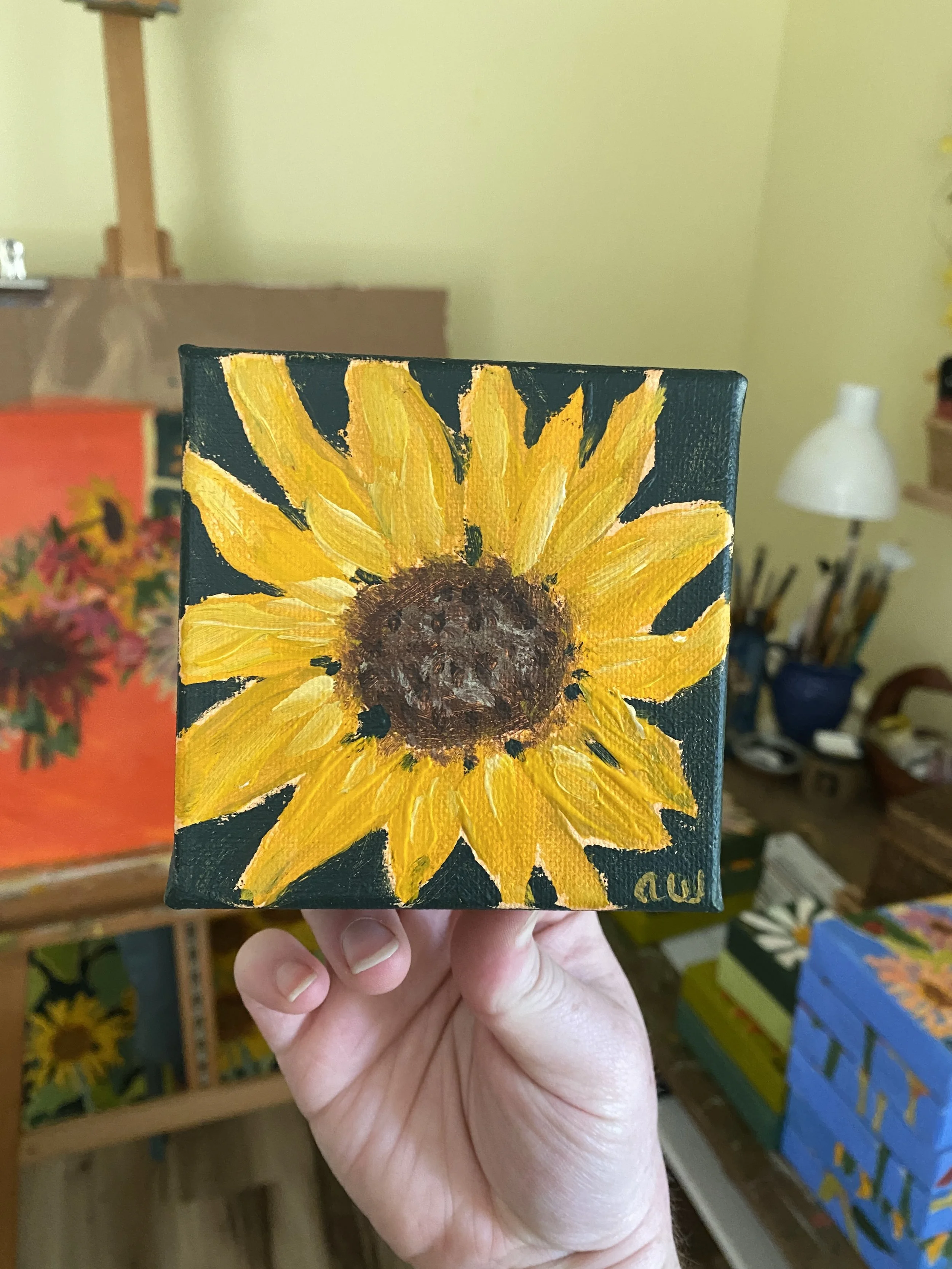 "Sunflower" | July 2026 | Acrylic | 4"x4"