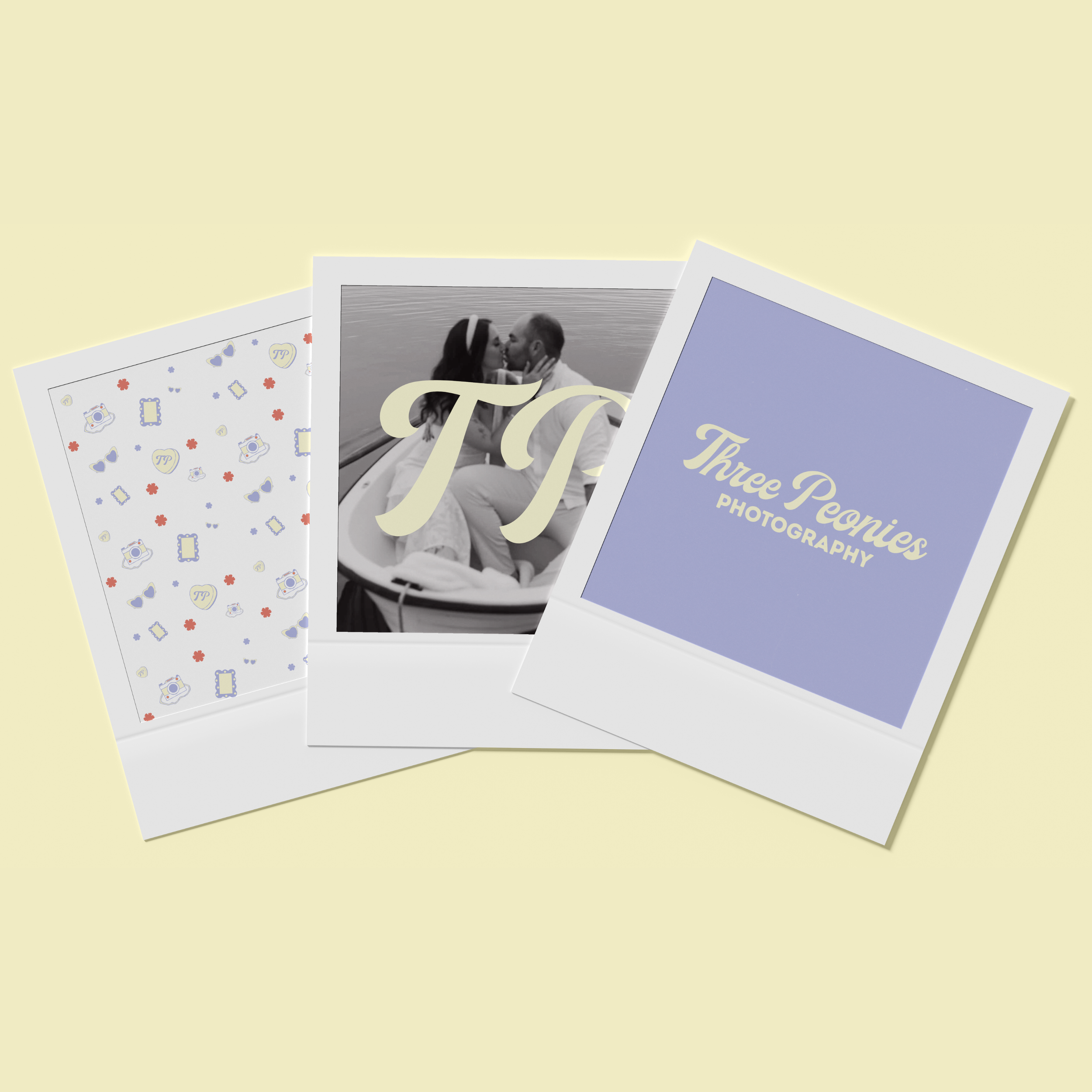 Polaroid-style photos for Three Peonies Photography