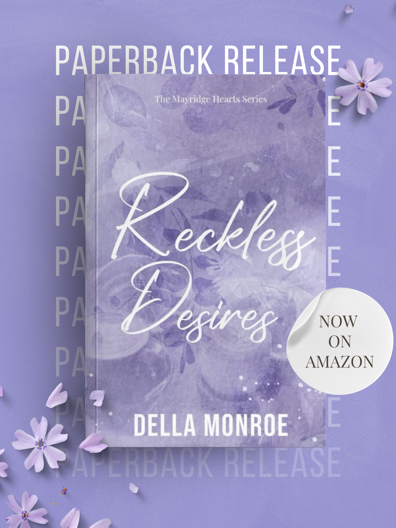 Promotional graphic for author Della Monroe featuring her book Reckless Desires.