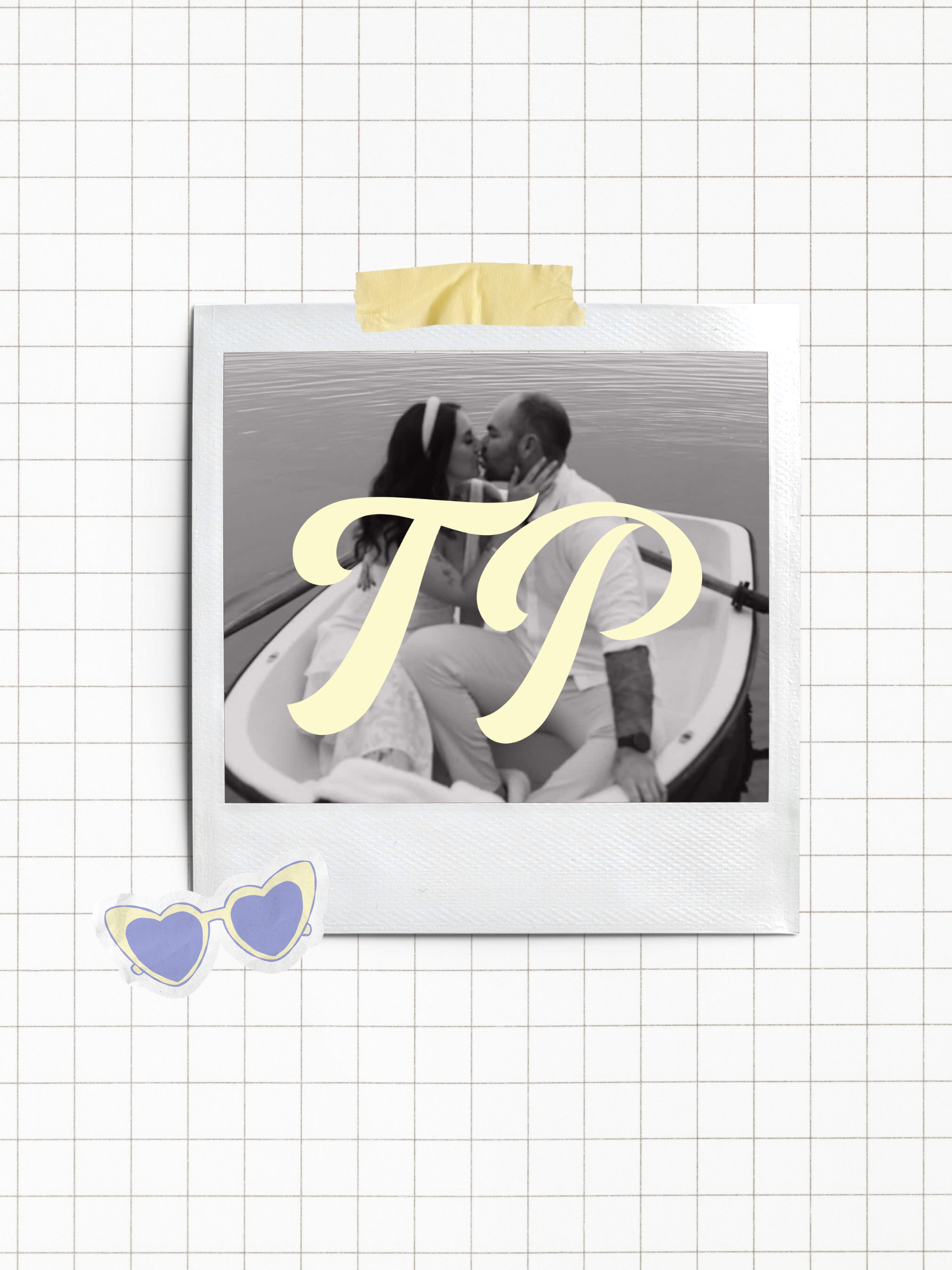 A polaroid image taken by Three Peonies Photography with TP for Three Peonies on it