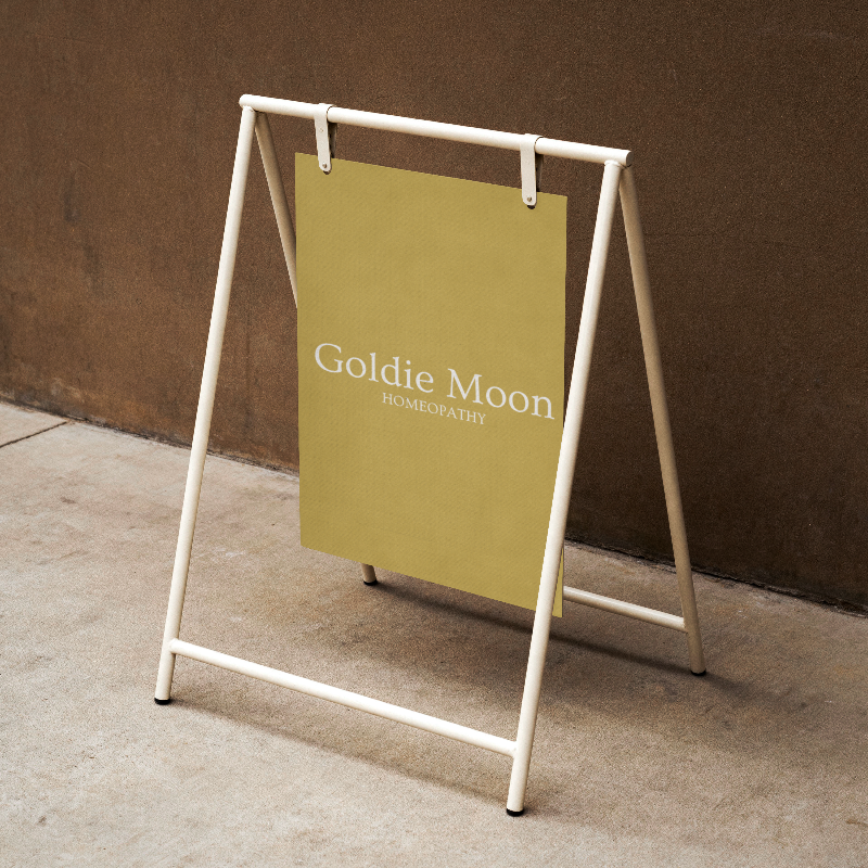 signage display for Goldie Moon Homeopathy