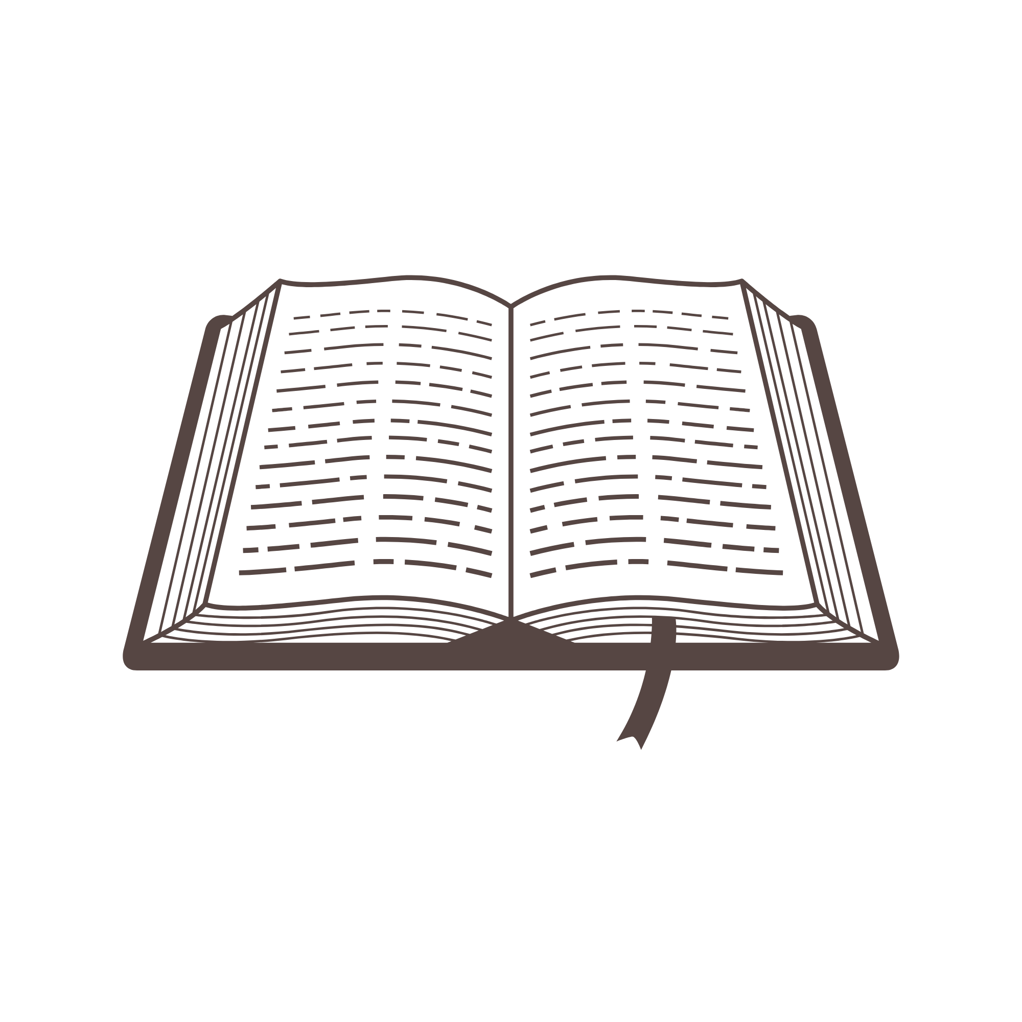Open book with blank pages and lines for writing