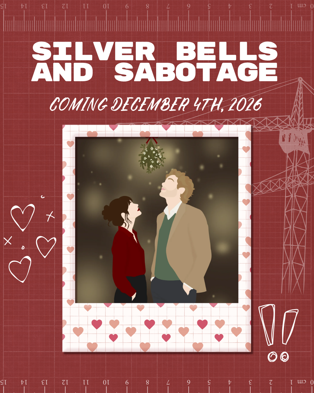 Silver Bells and Sabotage promo featuring Juneau and Ace beneath mistletoe. Coming December 4, 2026.