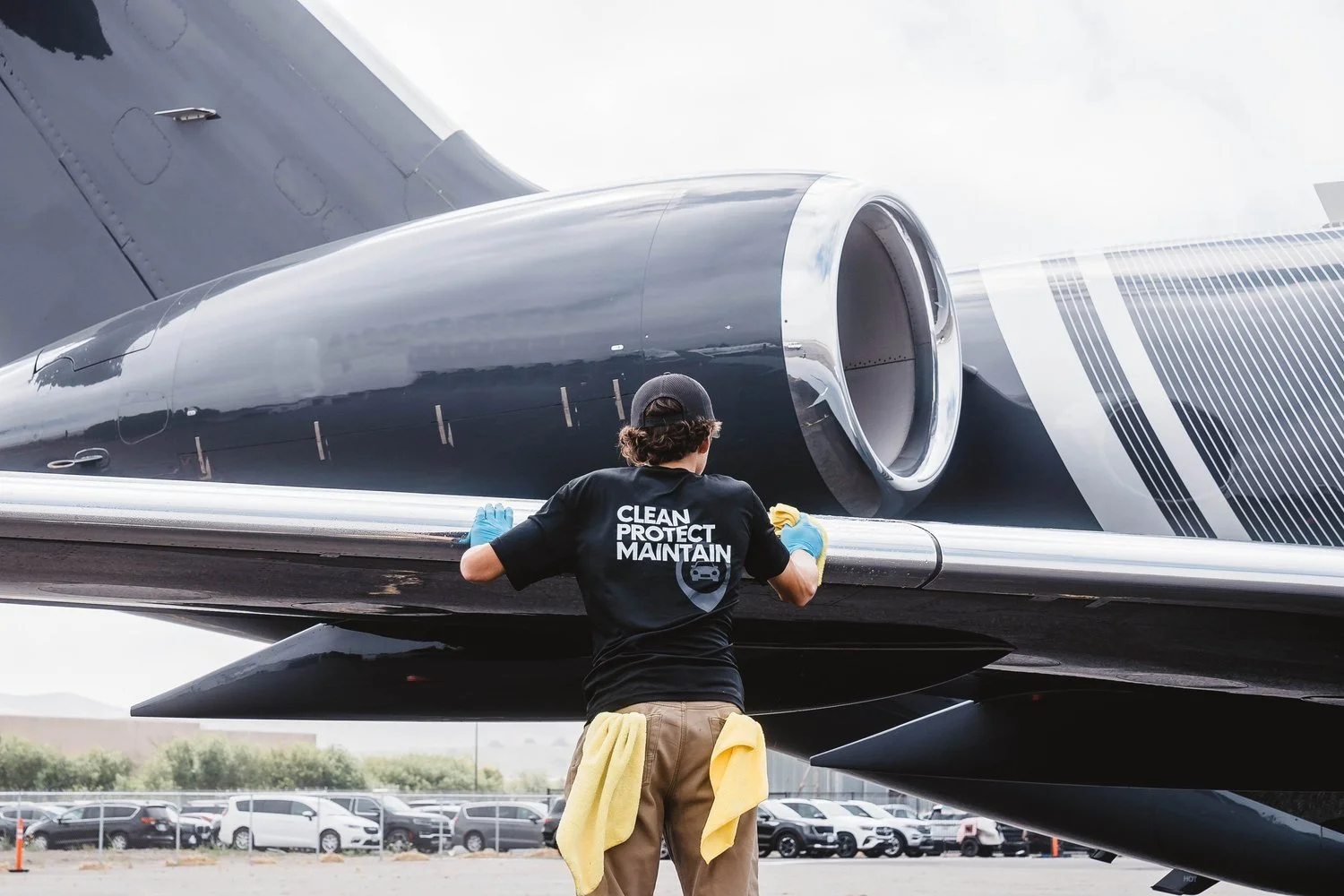 Private jet exterior Cleaning Las Vegas.