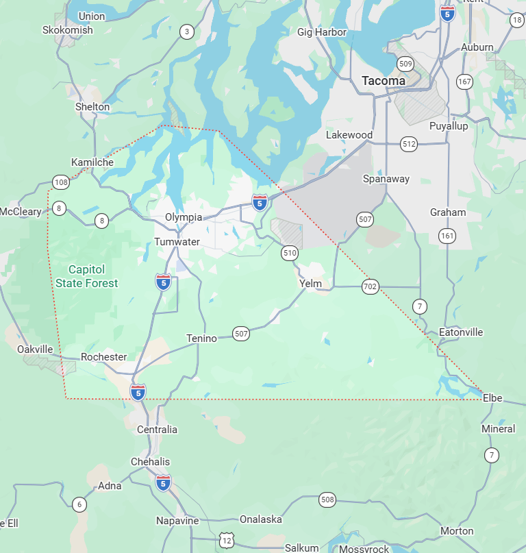 Down to Ground LLC Stump Grinding service area in Thurston County Wa
