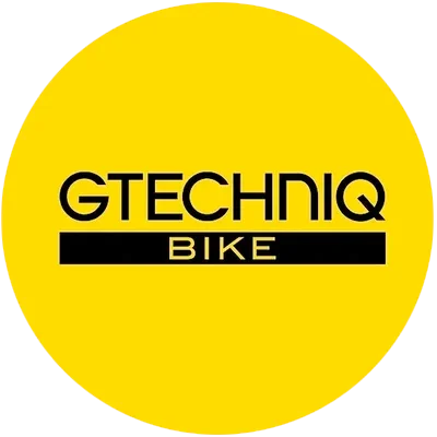Gtechniq Bike logo on a yellow circular background.