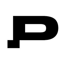 Large black letter P on a white background.