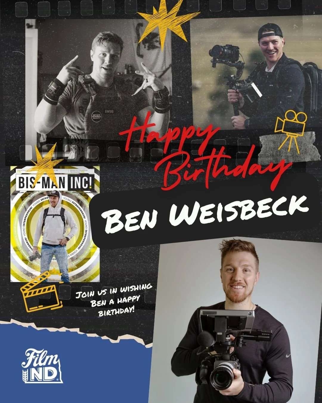 Happy Birthday to Ben Weisbeck!

From building brands and telling powerful stories to helping grow North Dakota's creative community, Ben continues to make an impact through his work at @bweismedia and beyond.

We're grateful to have Ben as a member 