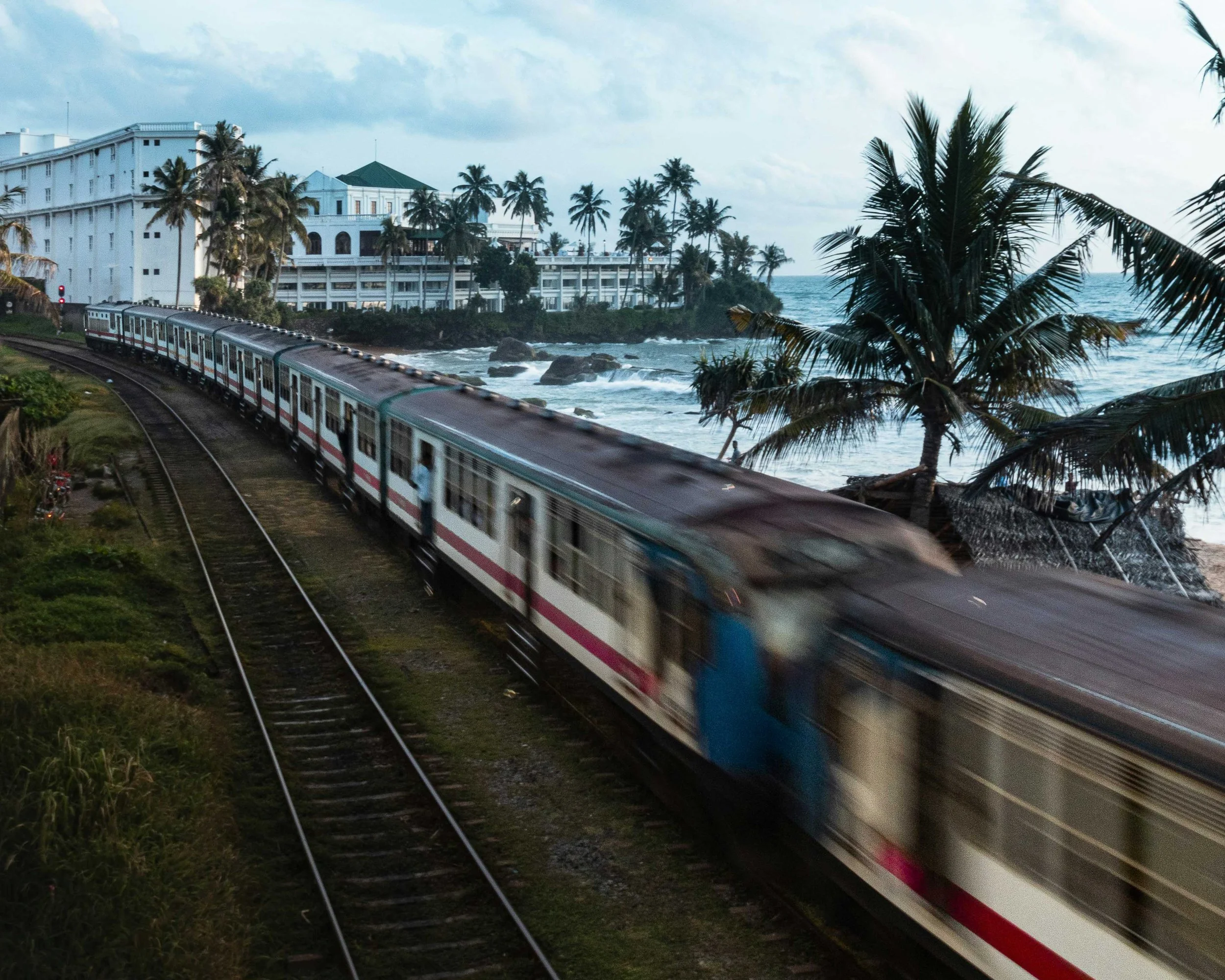 Sri Lanka's coastal train running along the south coast