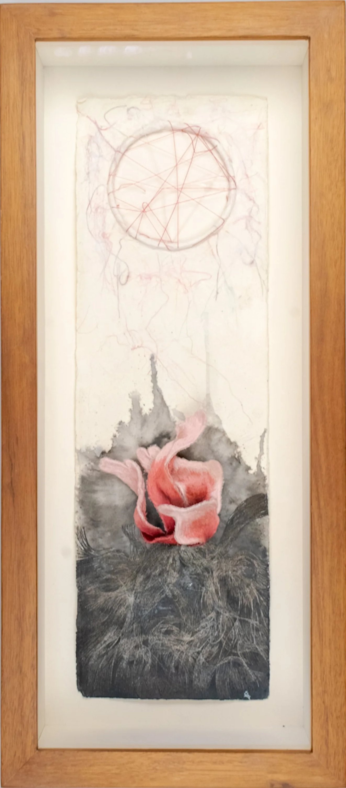 AJNA II — INTEGRATION
2023
Ink and embroidery (stumpwork, needle painting) on paper
50.5 x 16 cm
